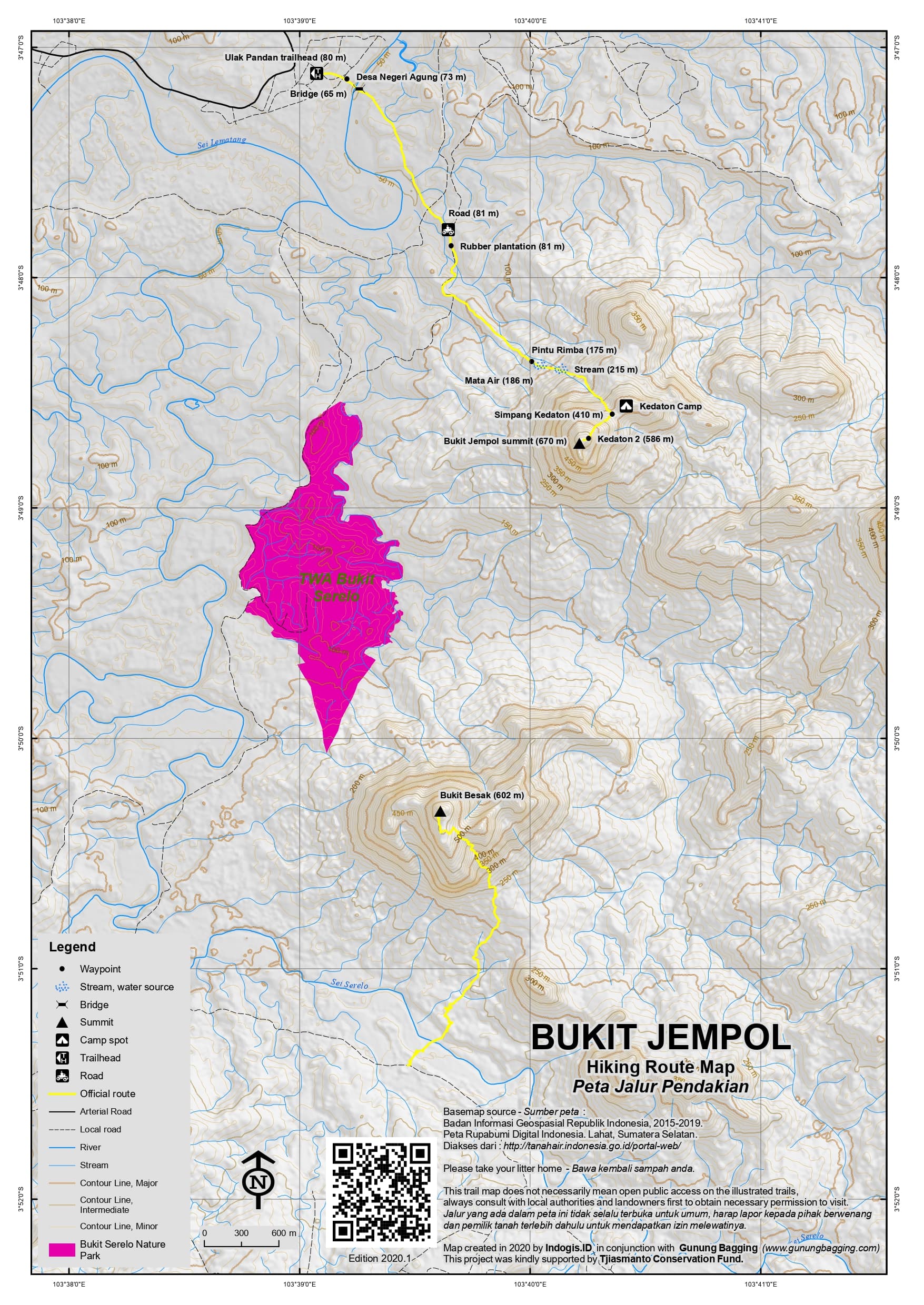 Peta Jalur Gunung Bukit Jempol