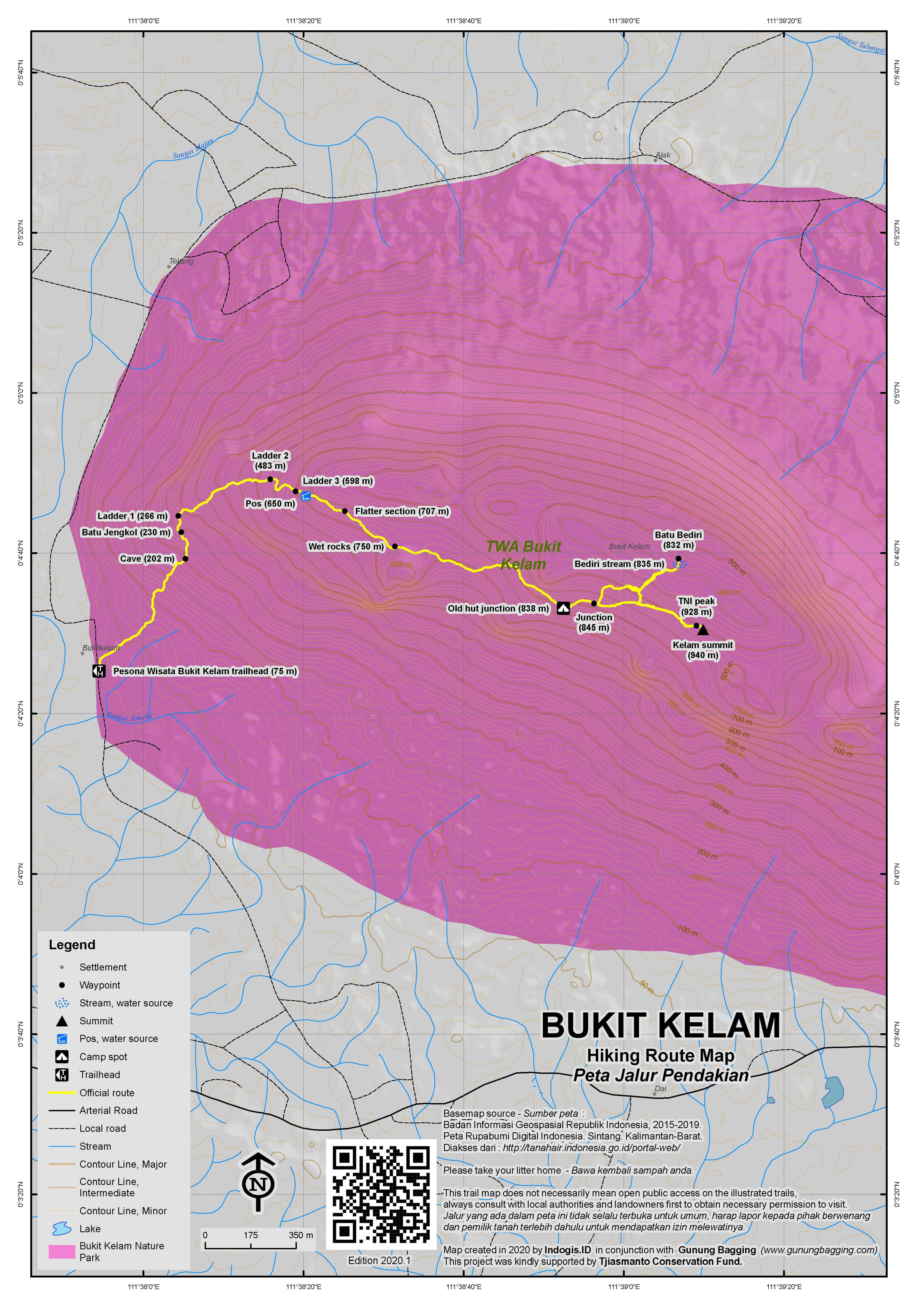 Peta Jalur Gunung Bukit Kelam