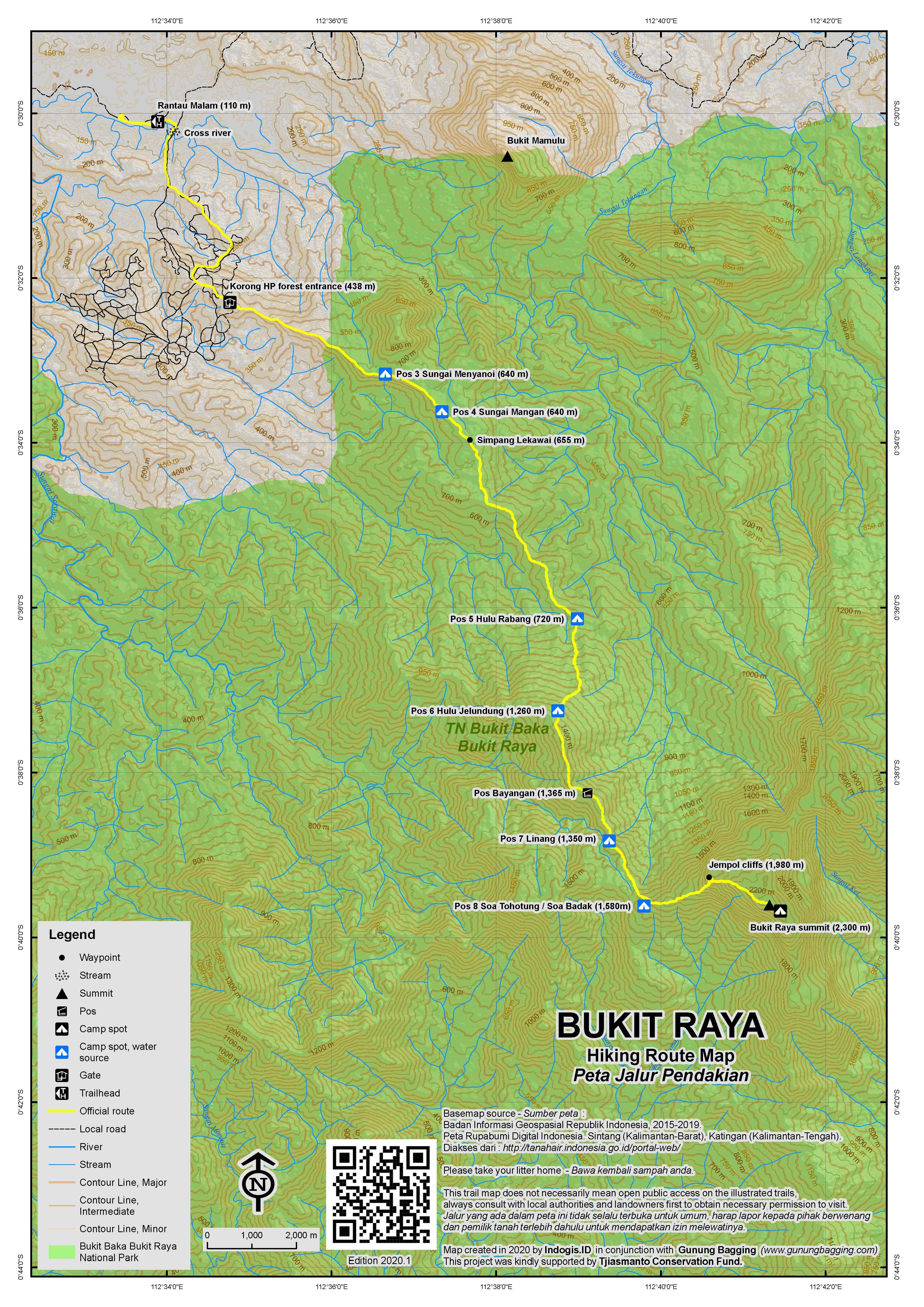 Peta Jalur Gunung Bukit Raya