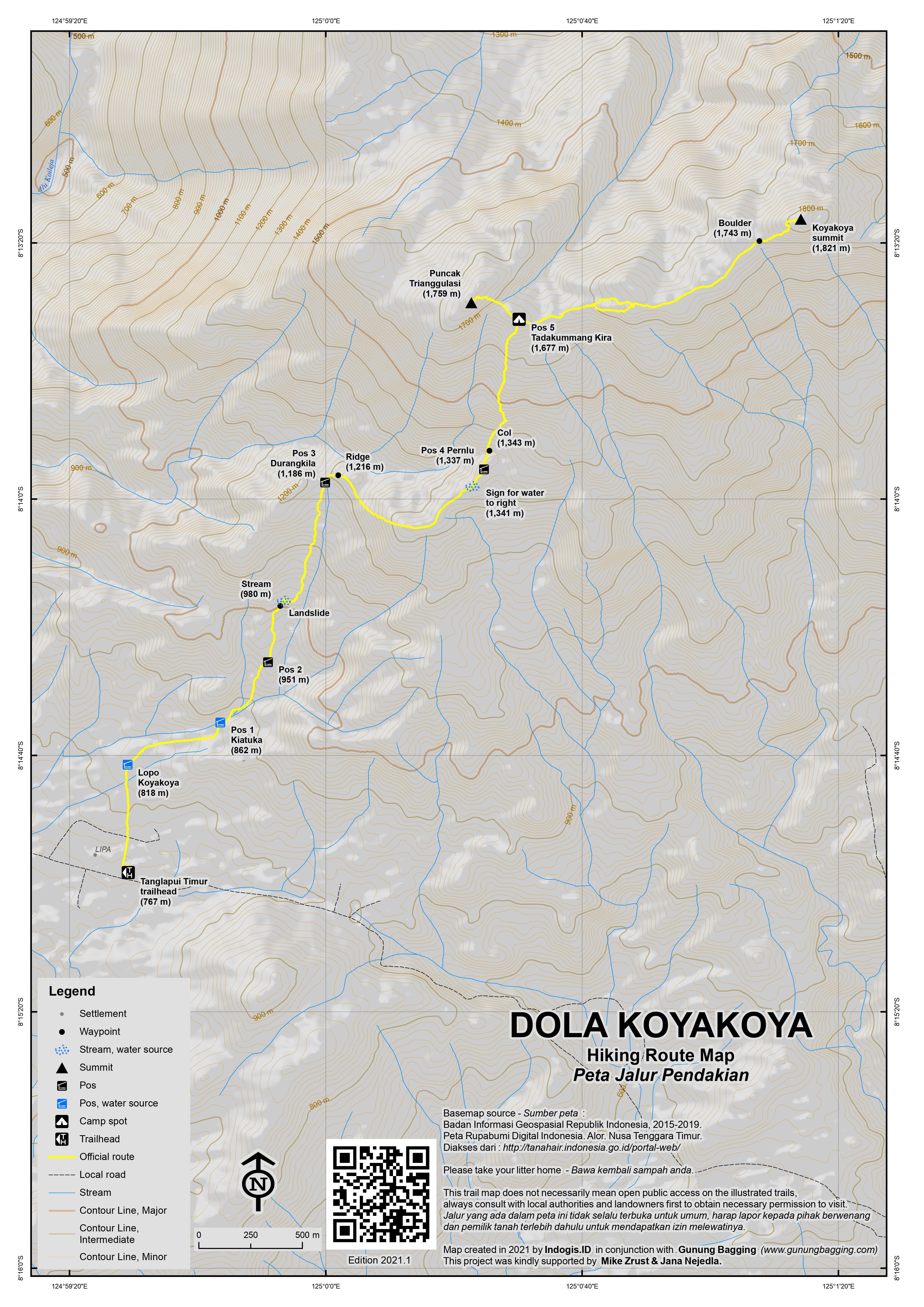 Peta Jalur Gunung Dola Koyakoya