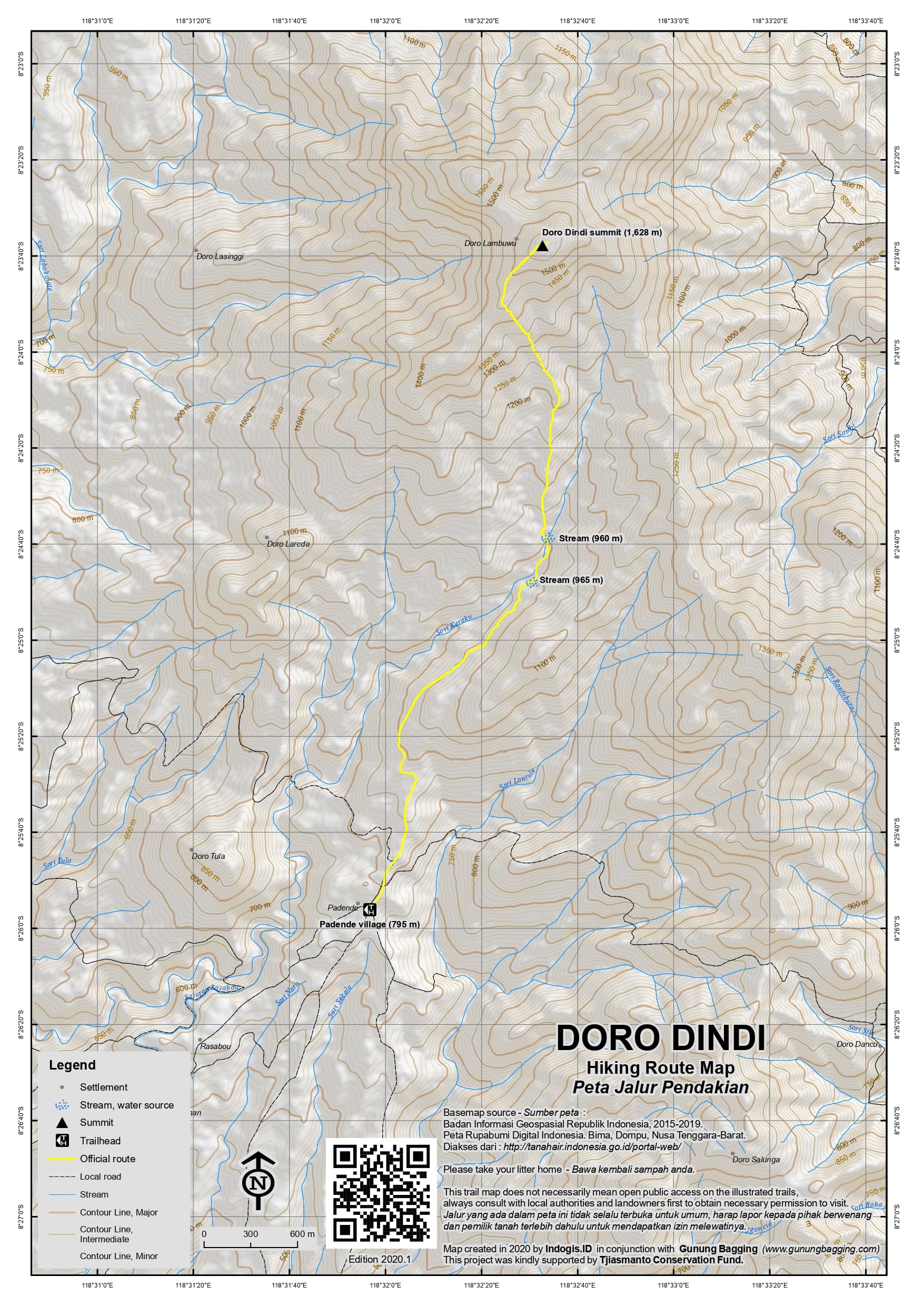Peta Jalur Gunung Doro Dindi