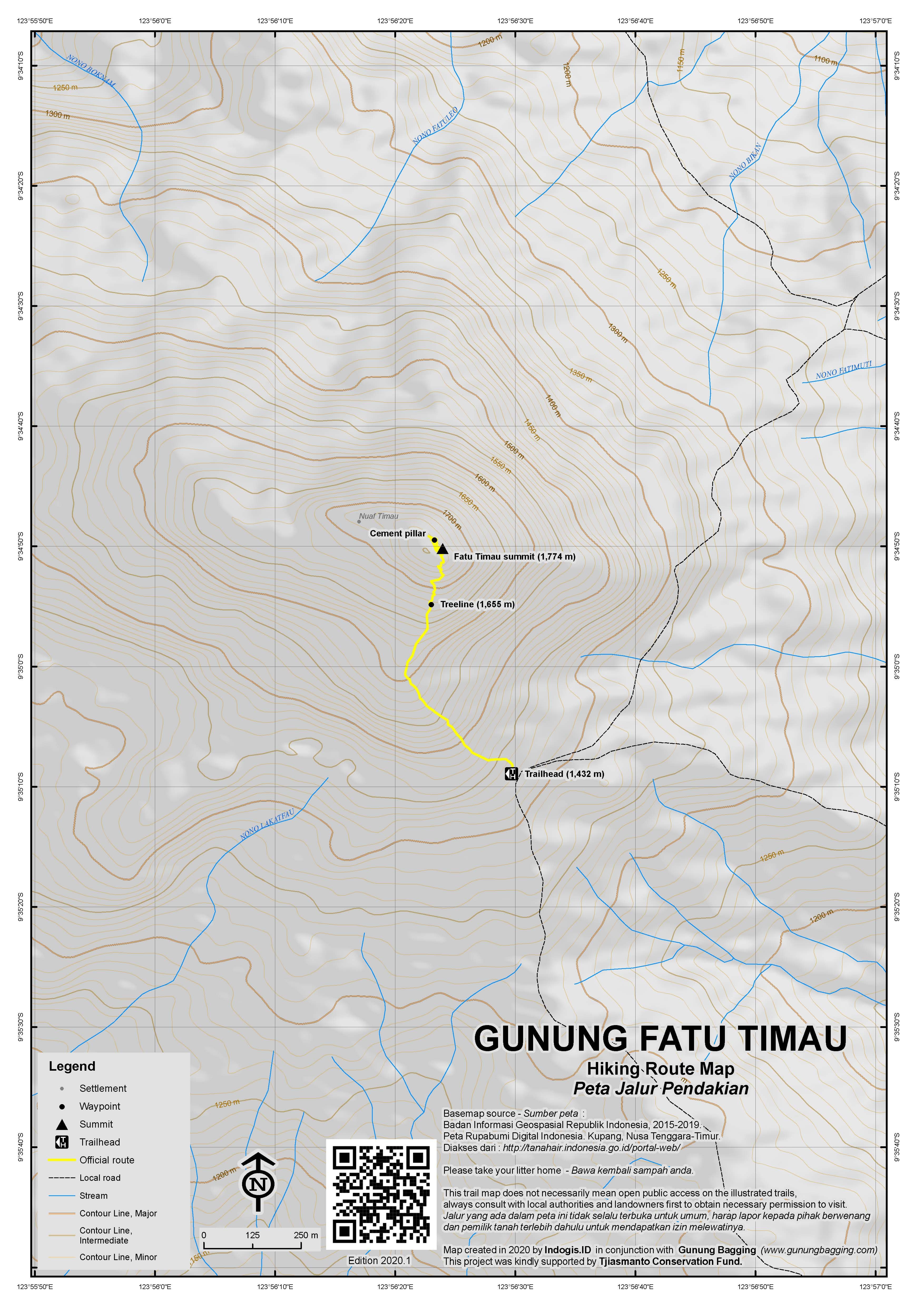 Peta Jalur Gunung Fatu Timau
