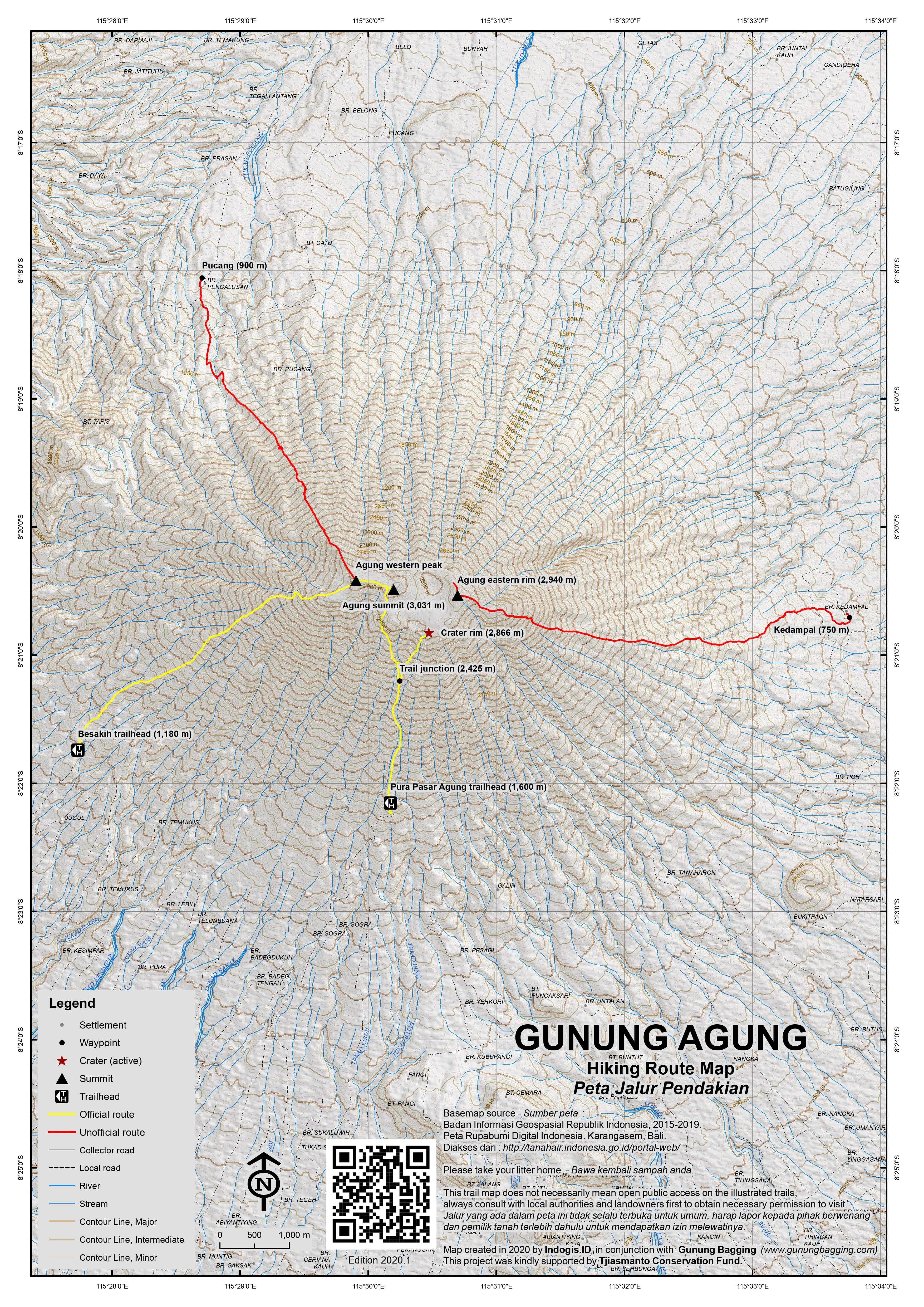 Peta Jalur Gunung Agung
