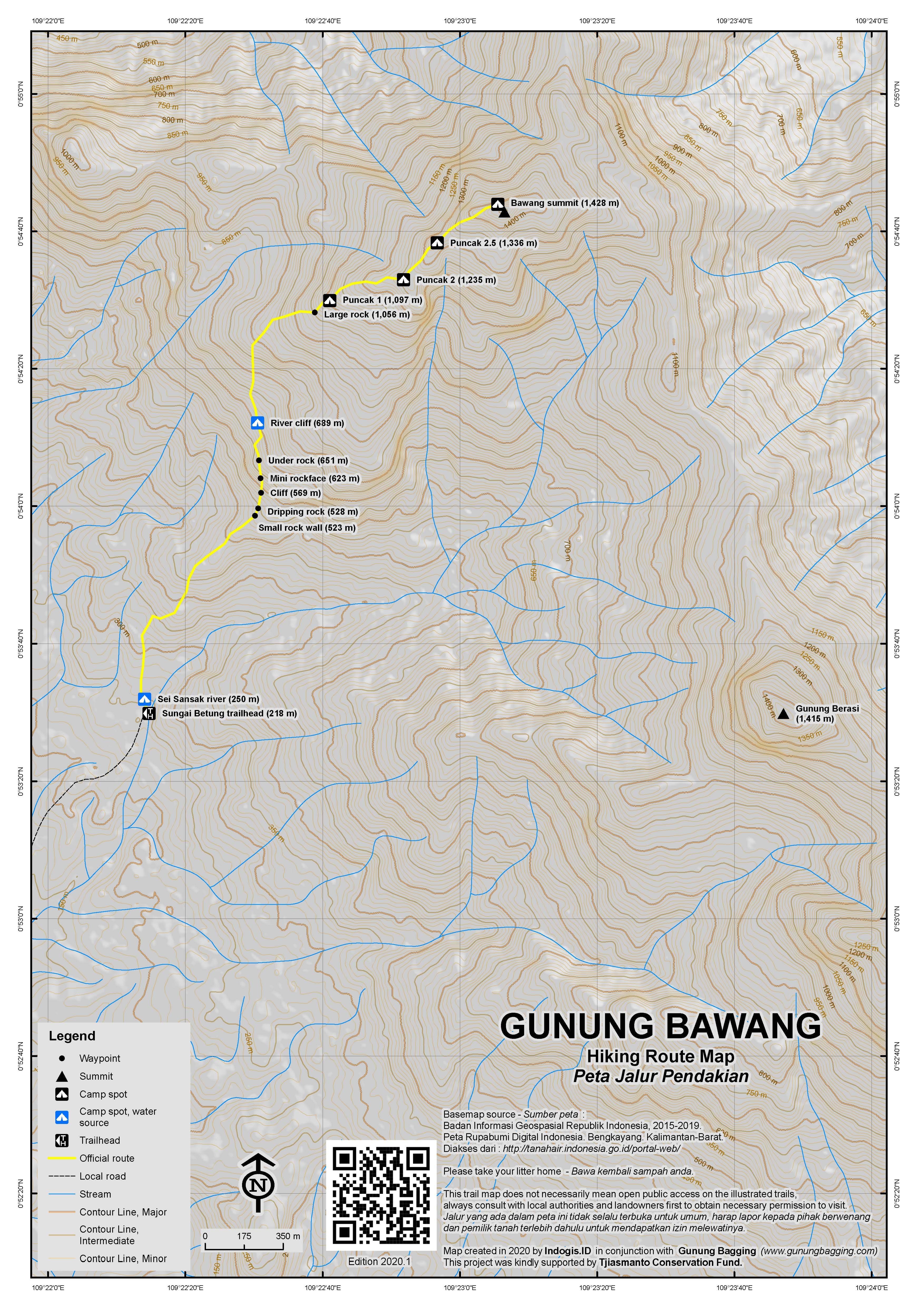Peta Jalur Gunung Bawang