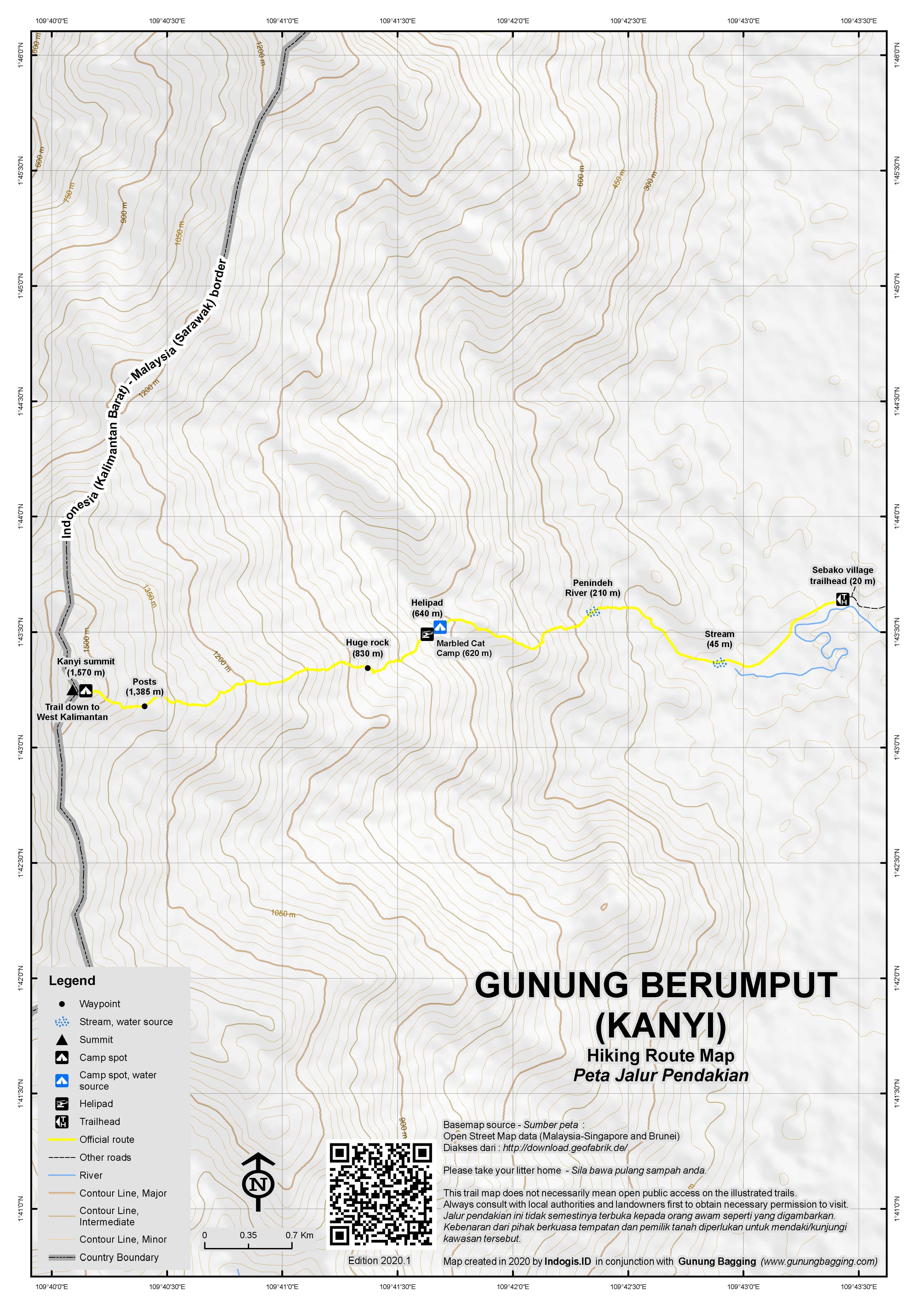 Peta Jalur Gunung Berumput – Gunung Kanyi