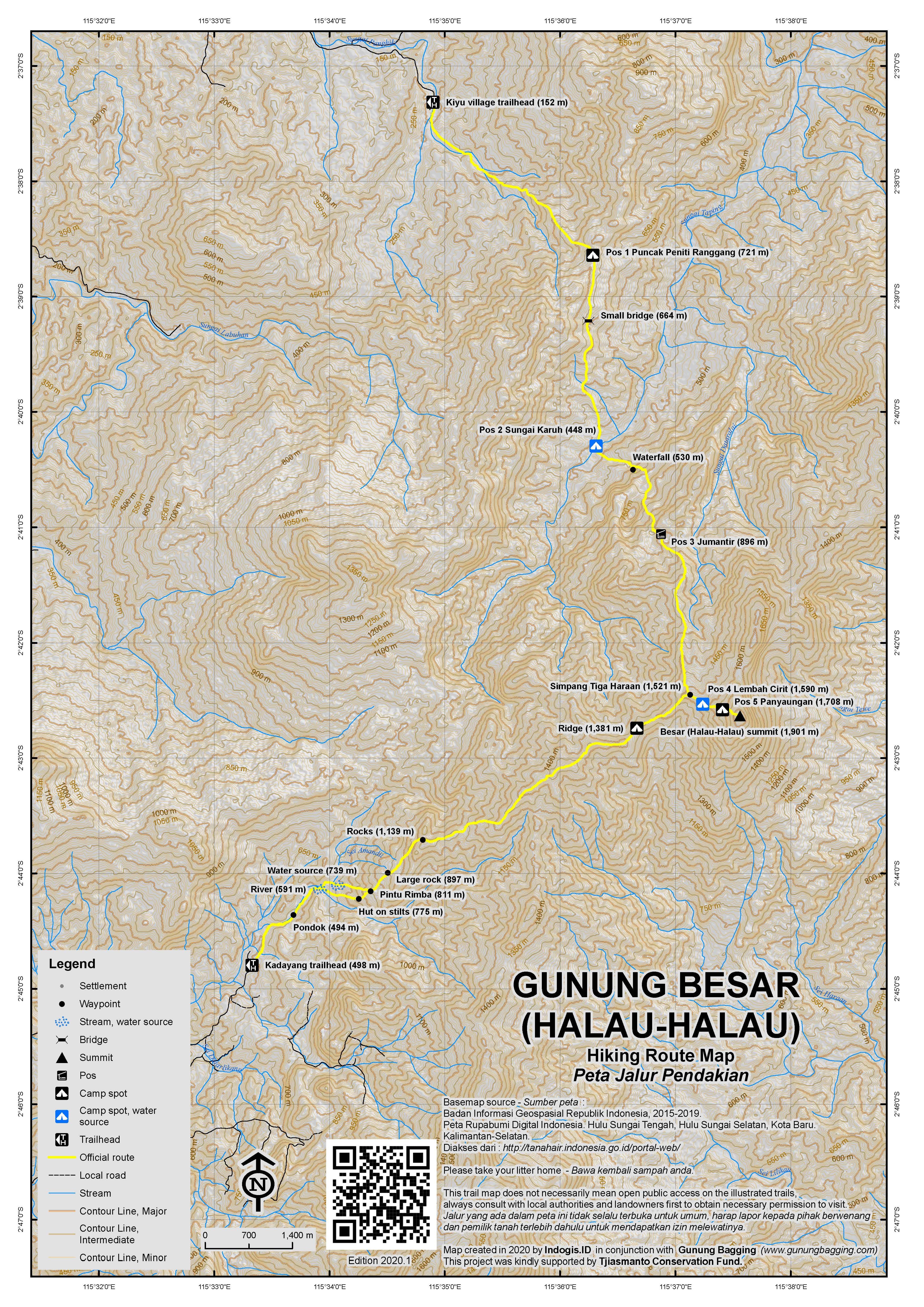 Peta Jalur Gunung Besar – Halau-halau