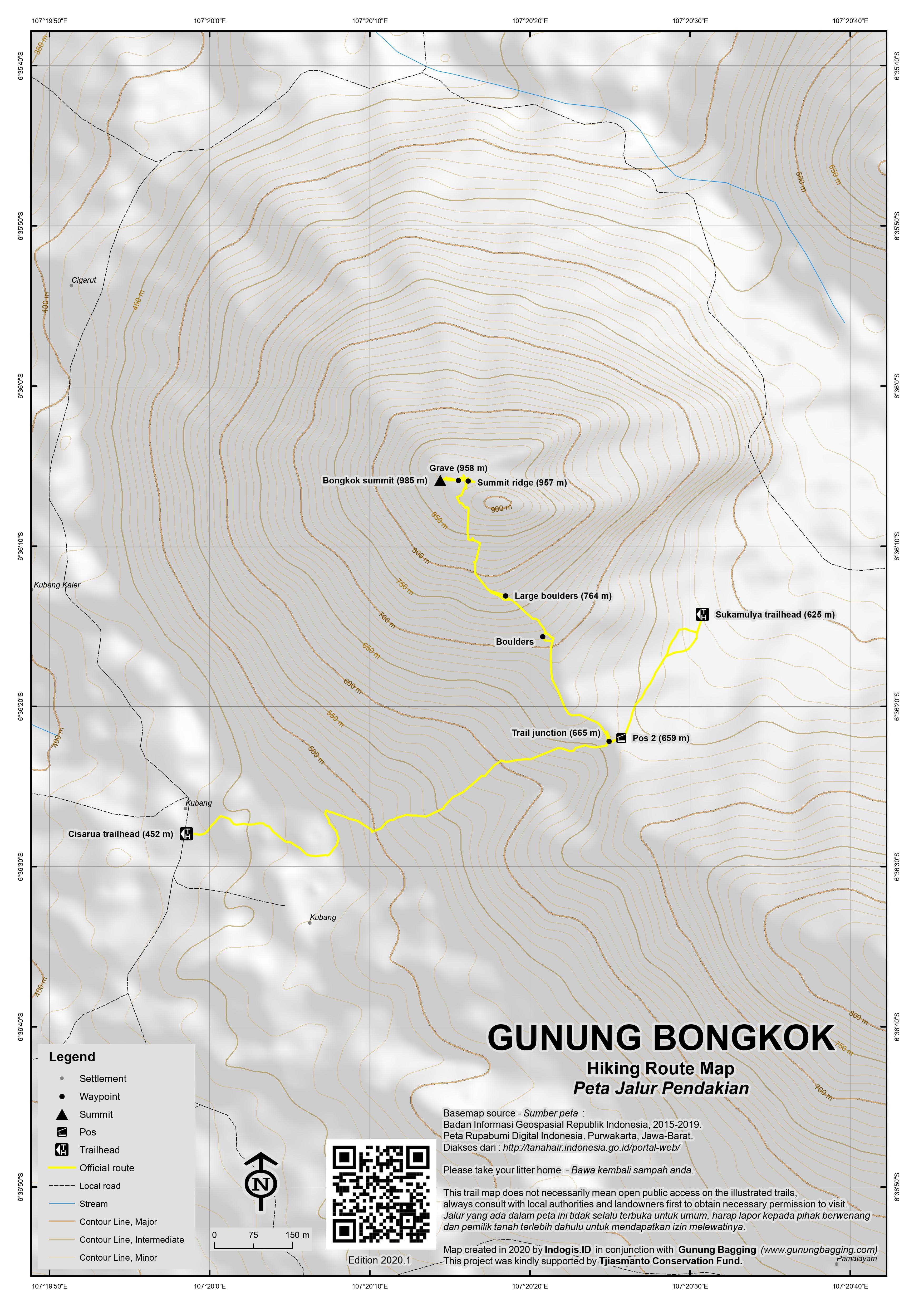 Peta Jalur Gunung Bongkok