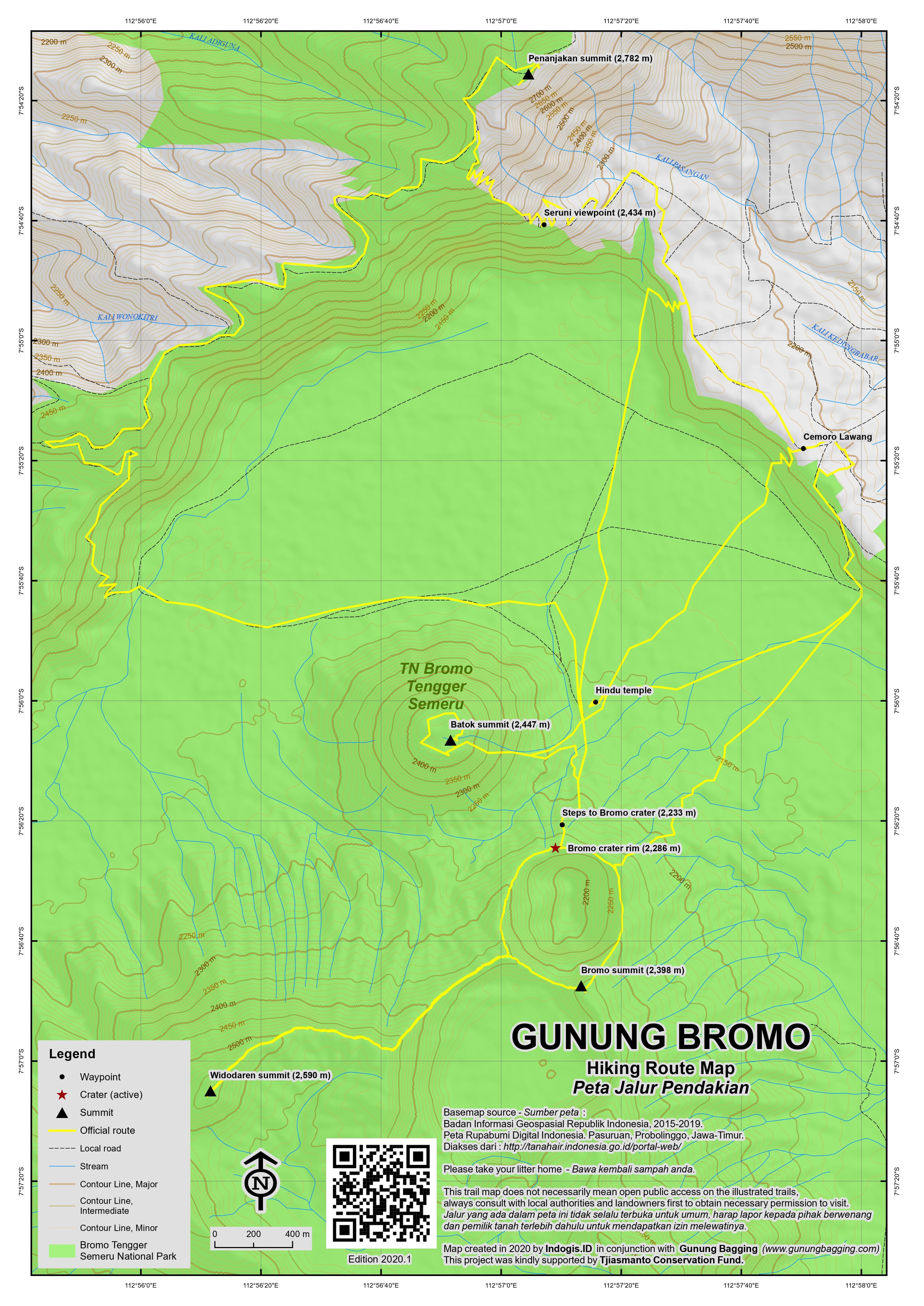 Peta Jalur Gunung Bromo – Gunung Penanjakan