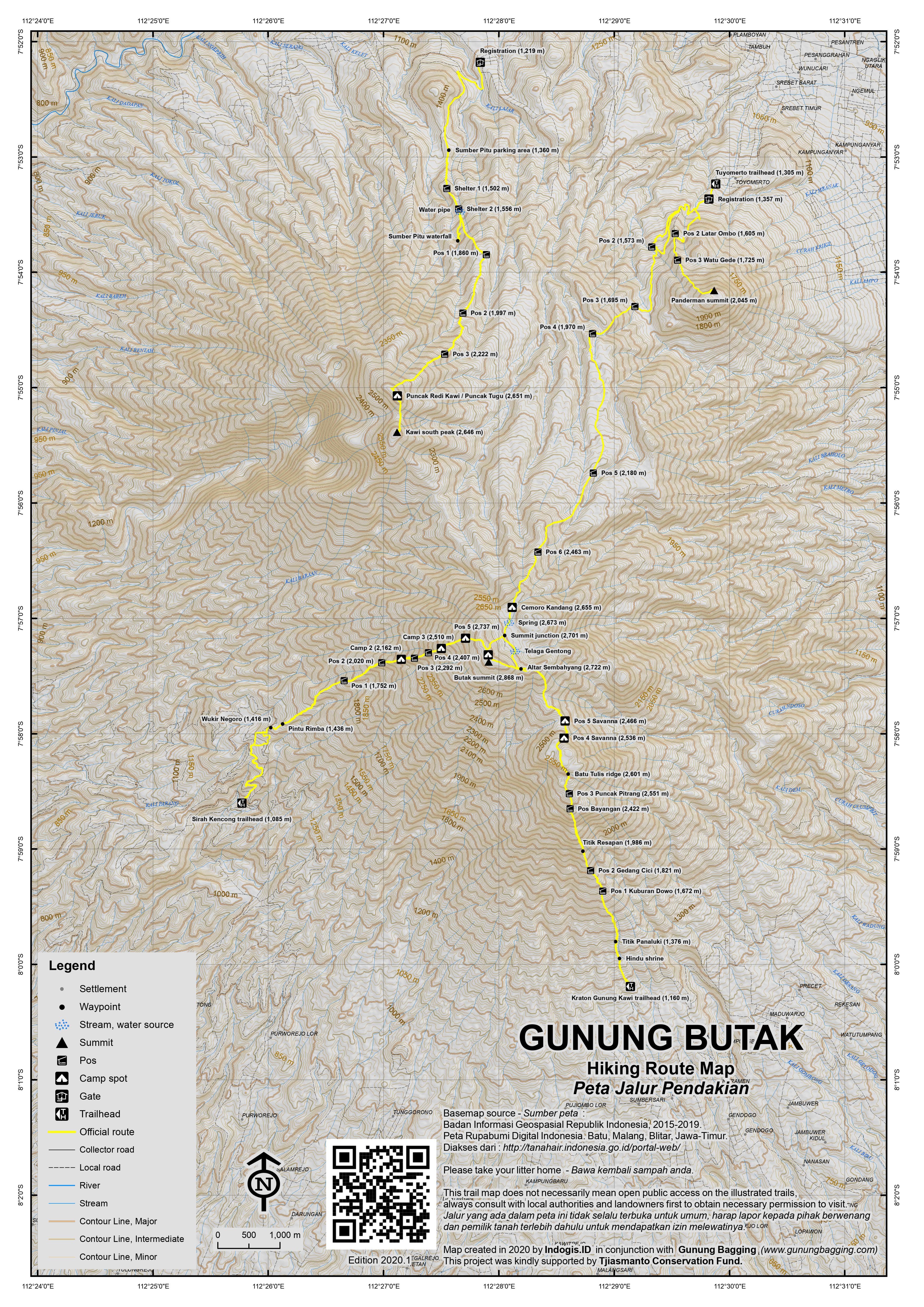 Peta Jalur Gunung Butak