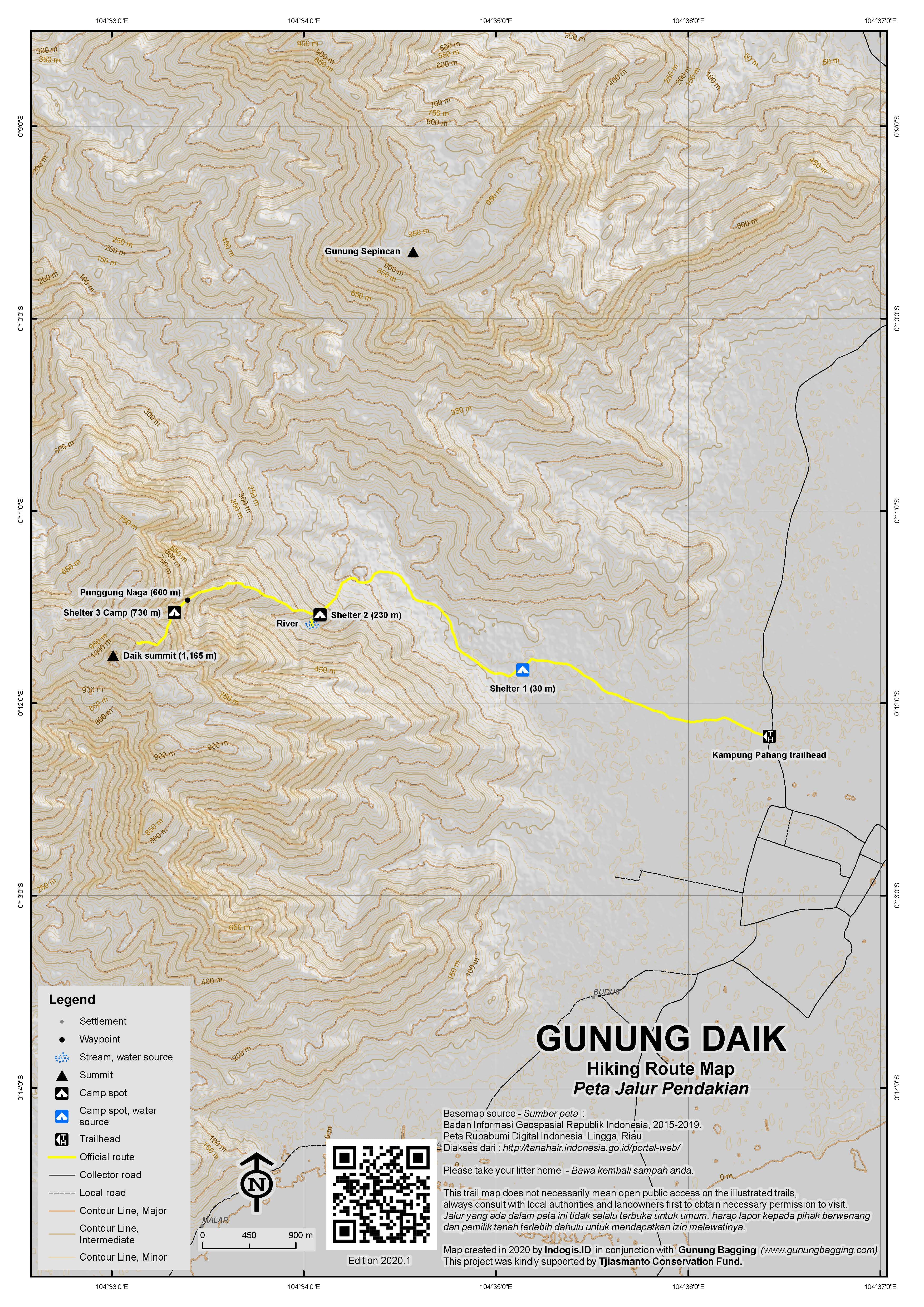 Peta Jalur Gunung Daik