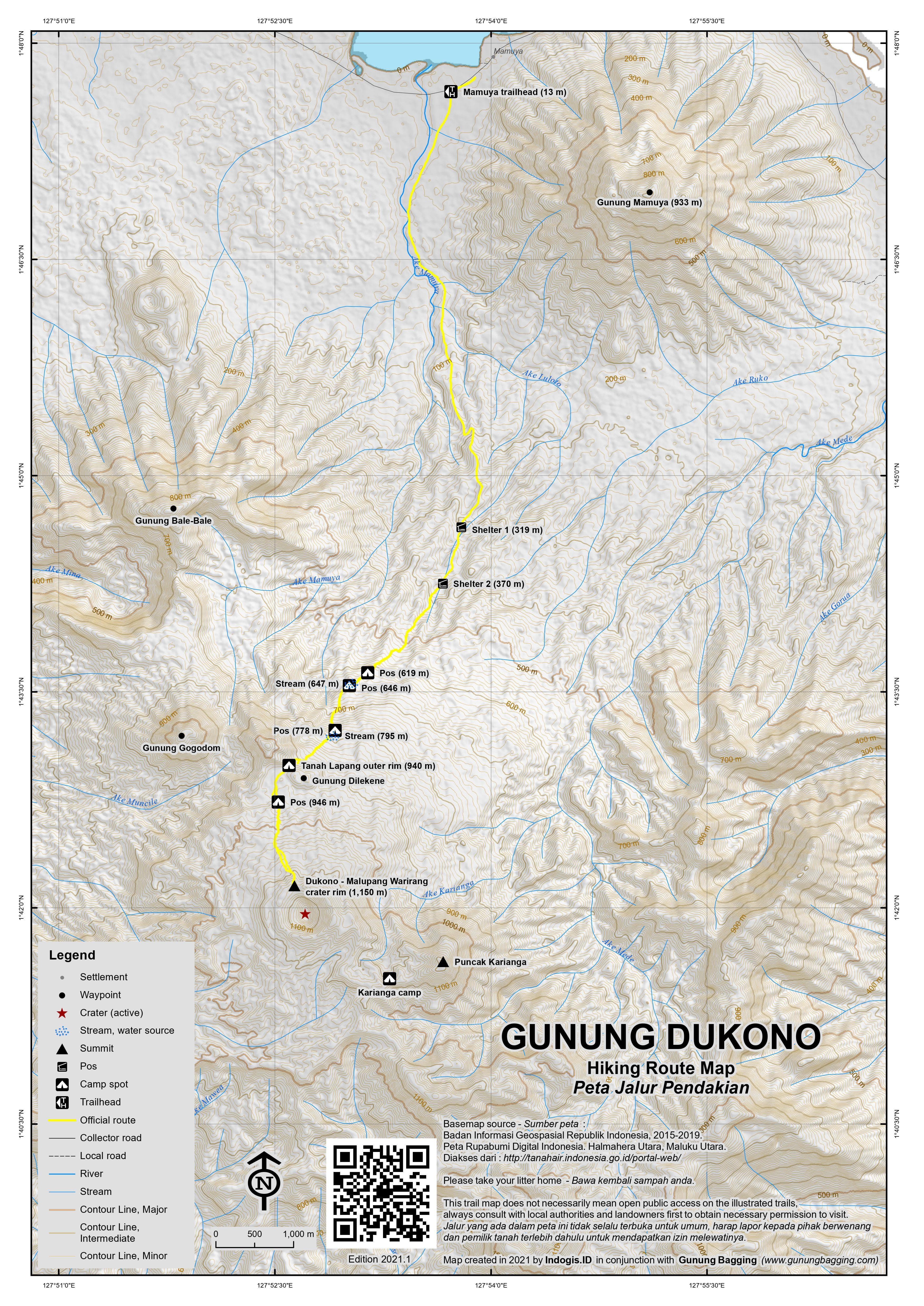 Peta Jalur Gunung Dukono