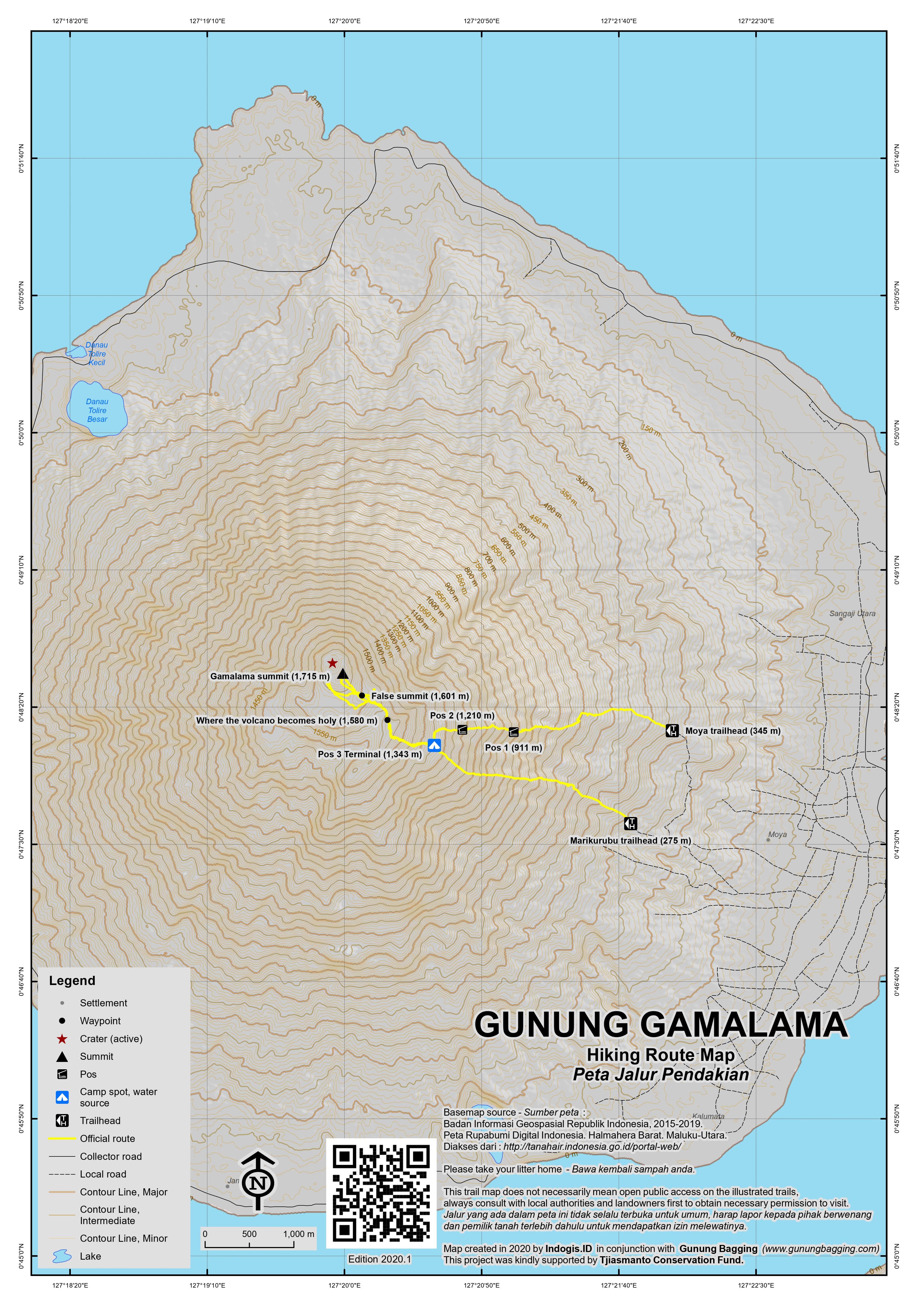Peta Jalur Gunung Gamalama