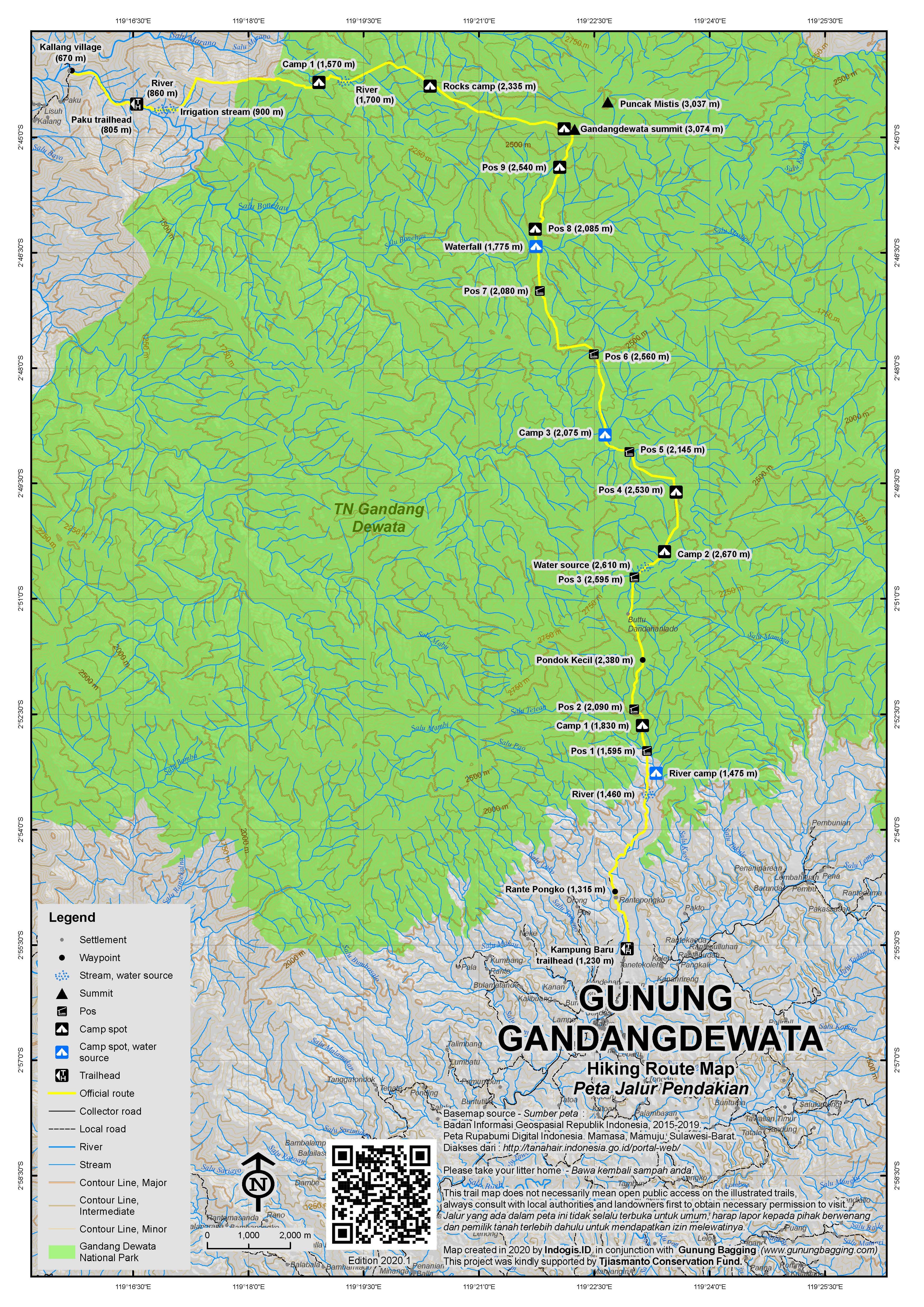Peta Jalur Gunung Tanete Gandangdewata