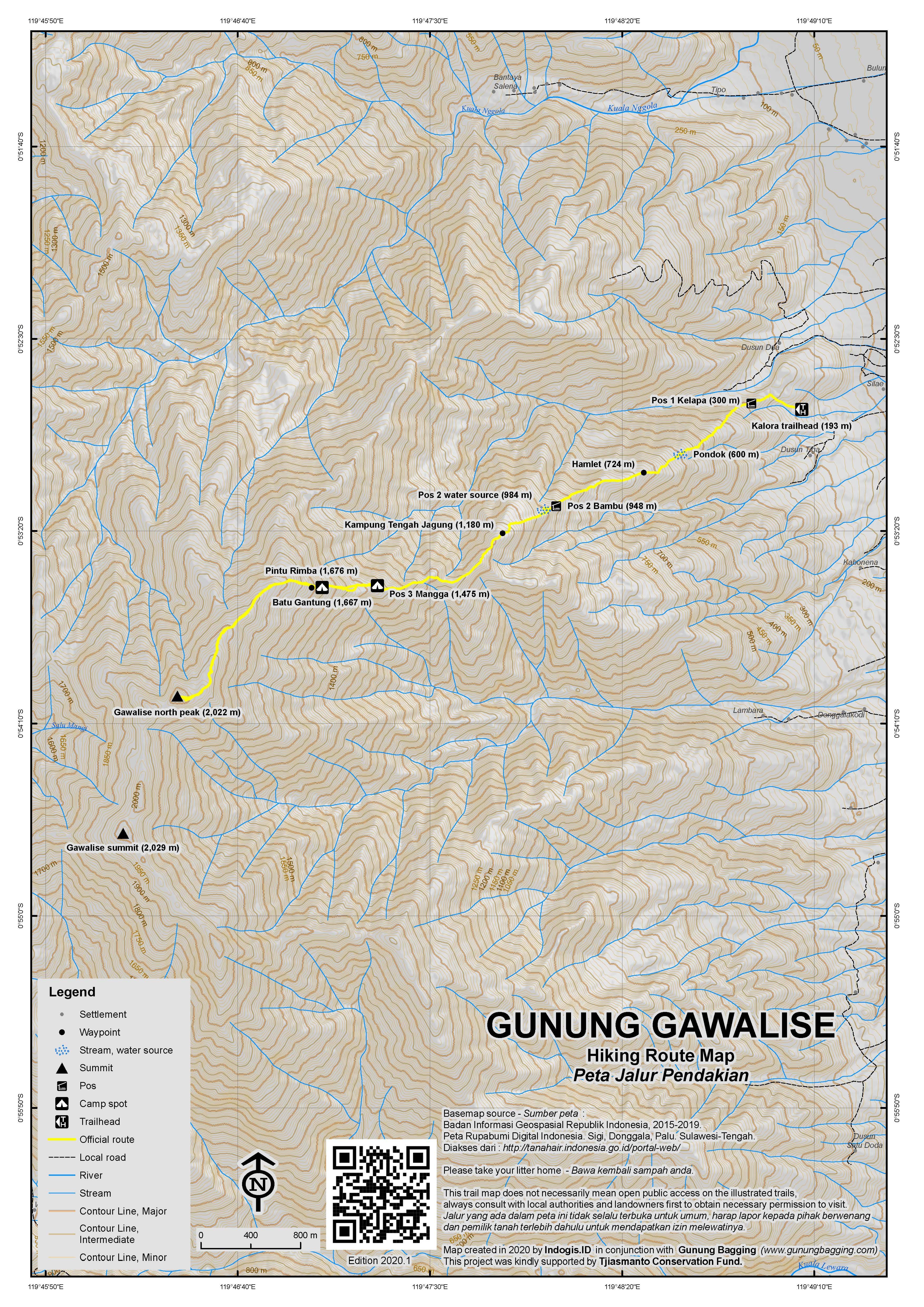 Peta Jalur Gunung Gawalise
