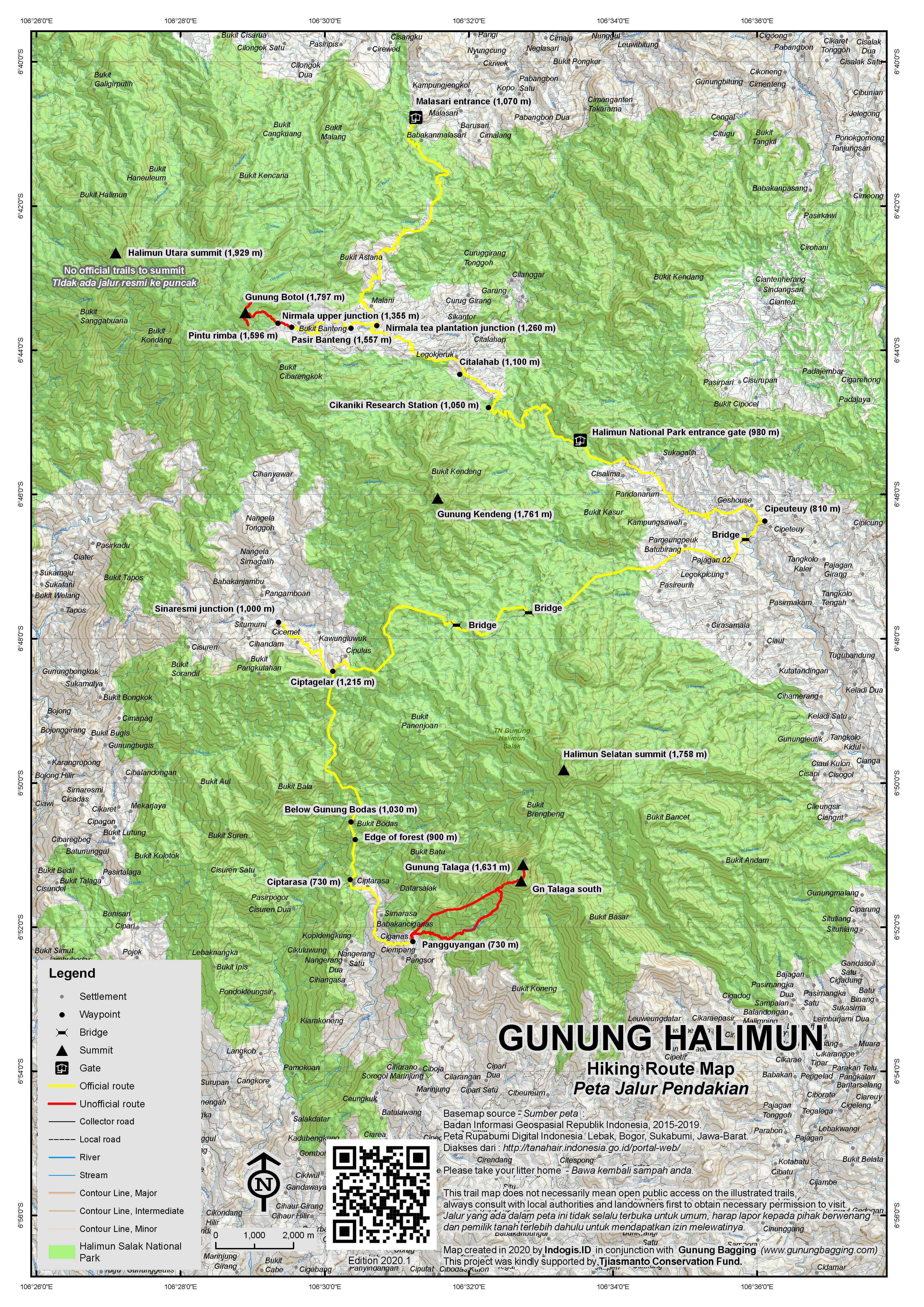 Peta Jalur Gunung Halimun Utara