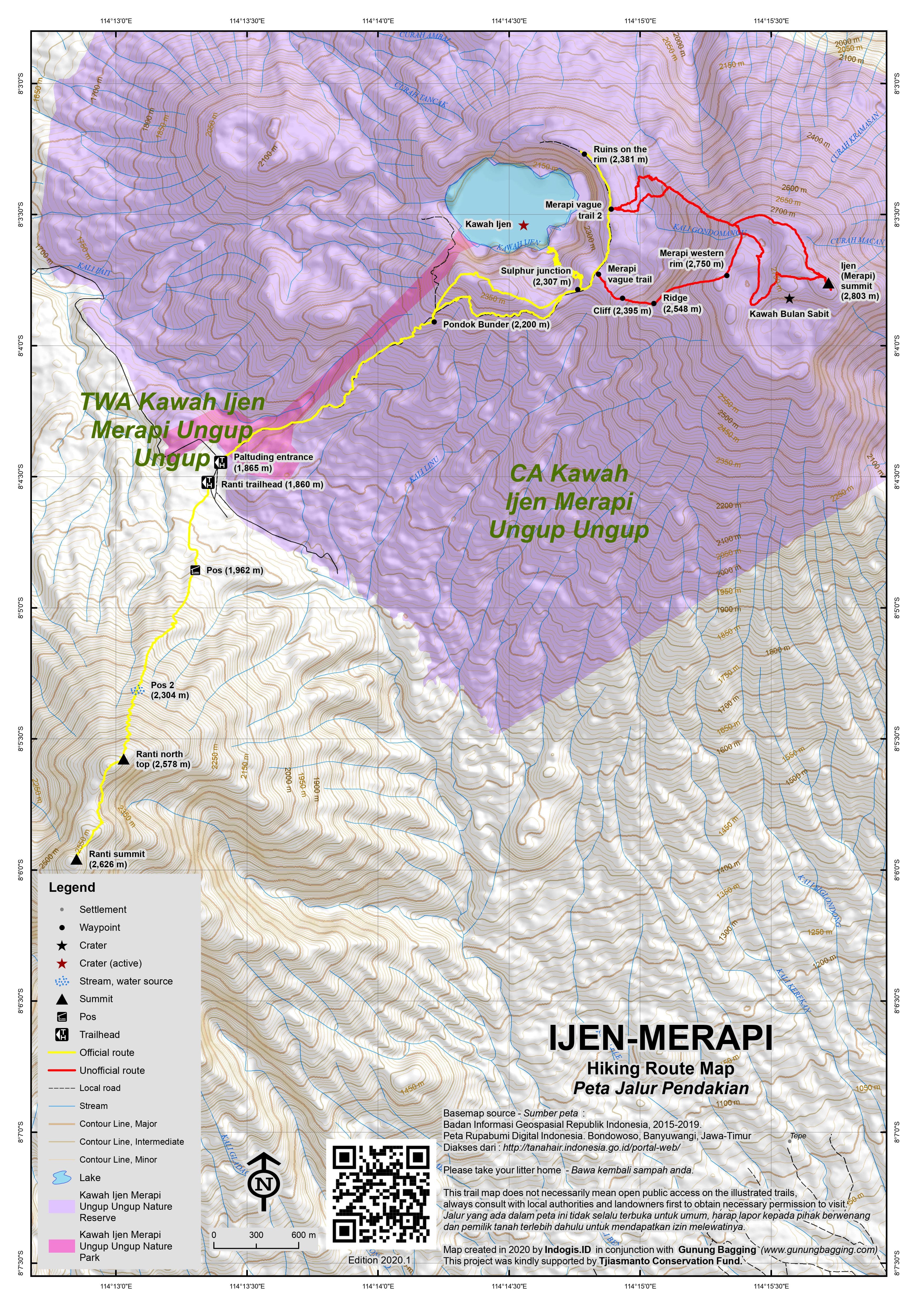Peta Jalur Gunung Ijen-Merapi