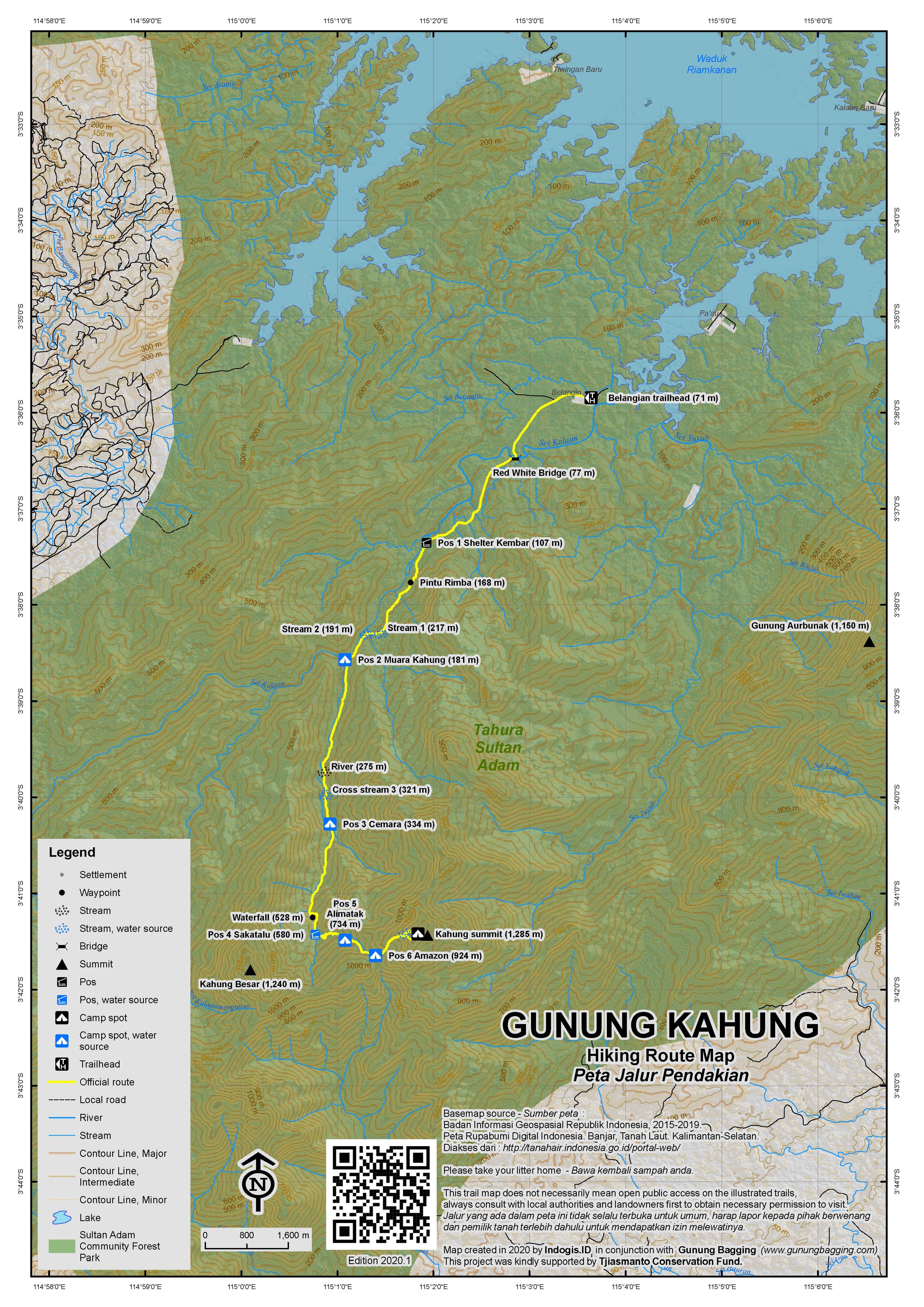 Peta Jalur Gunung Kahung
