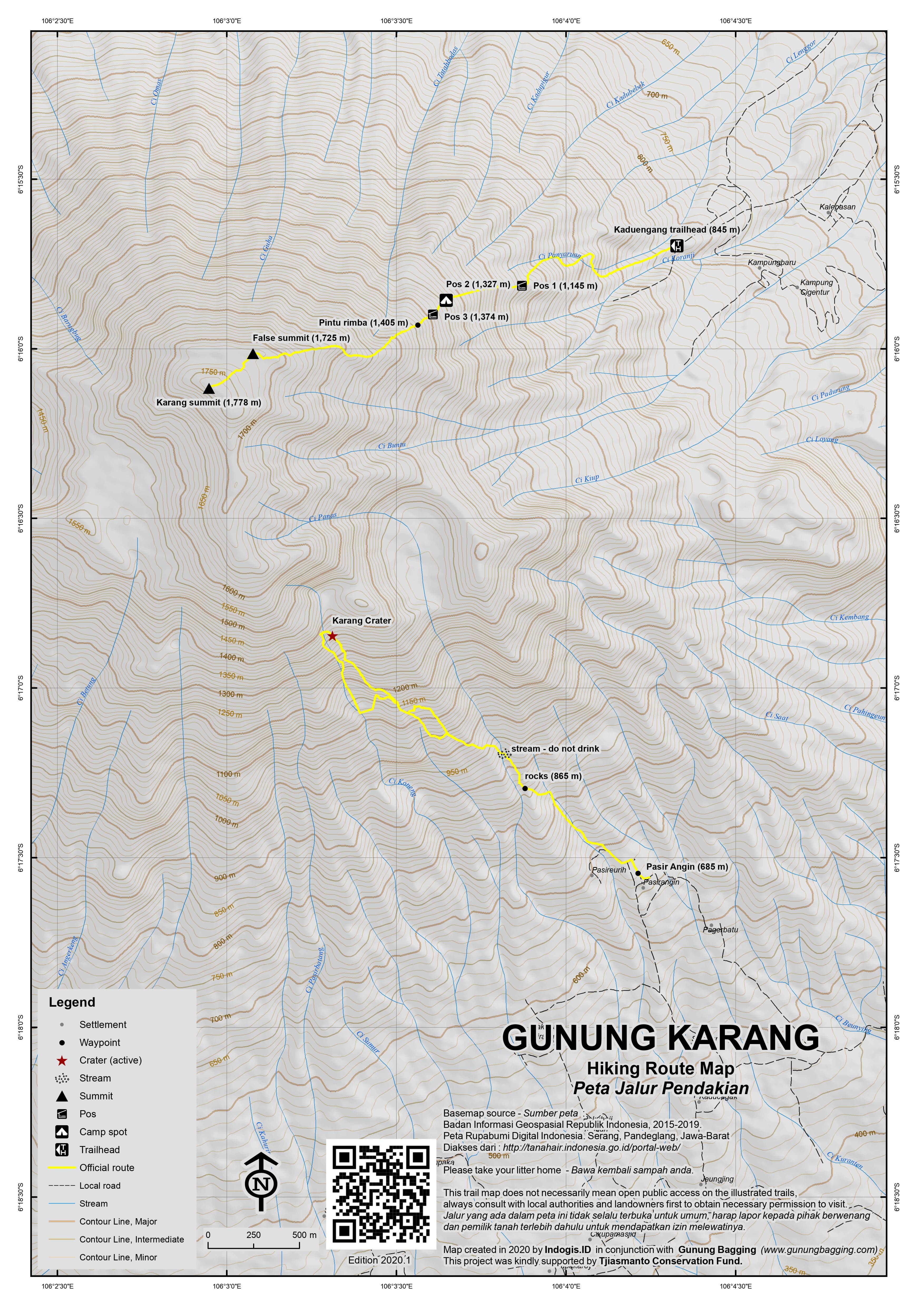 Peta Jalur Gunung Karang
