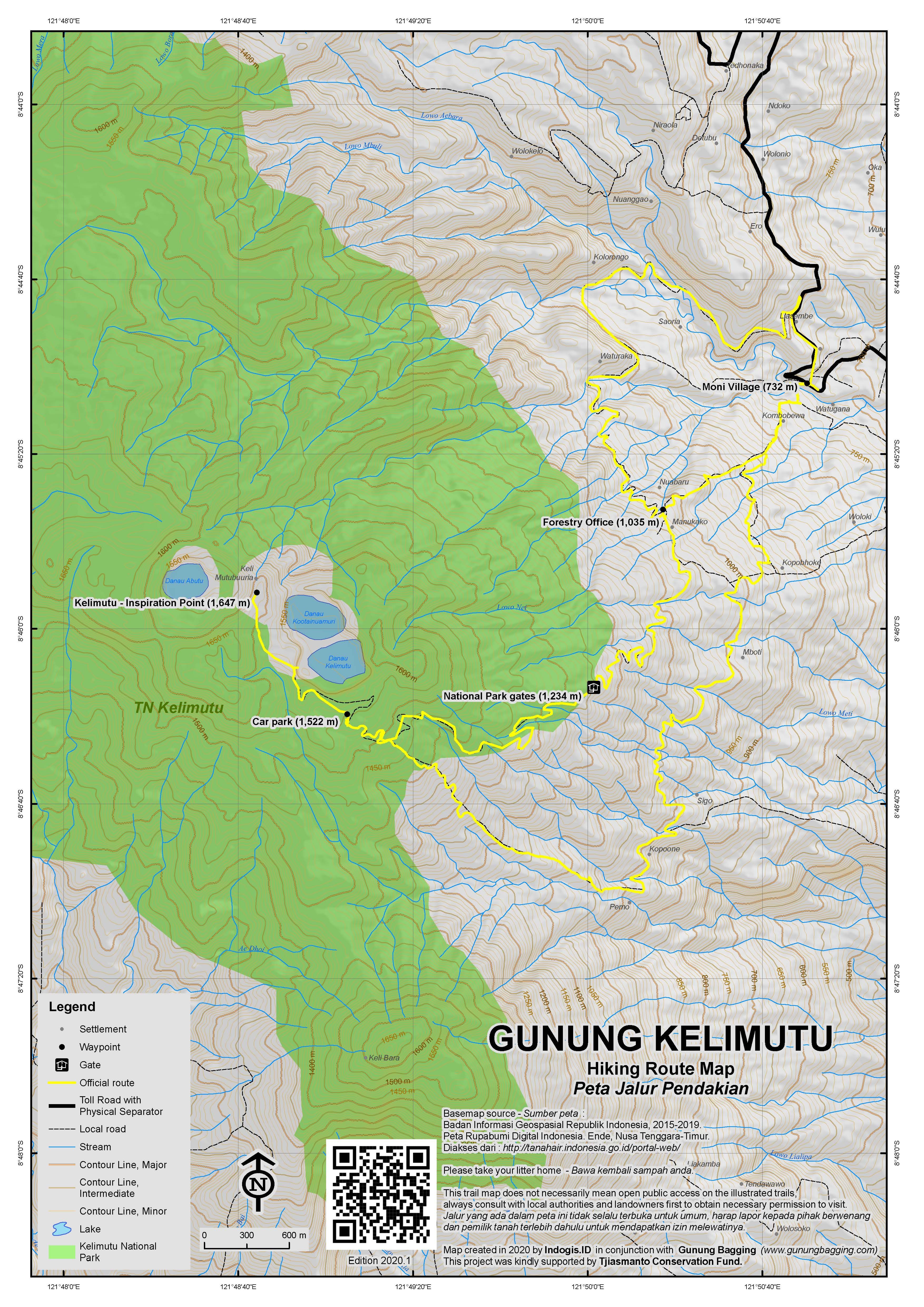 Peta Jalur Gunung Kelimutu