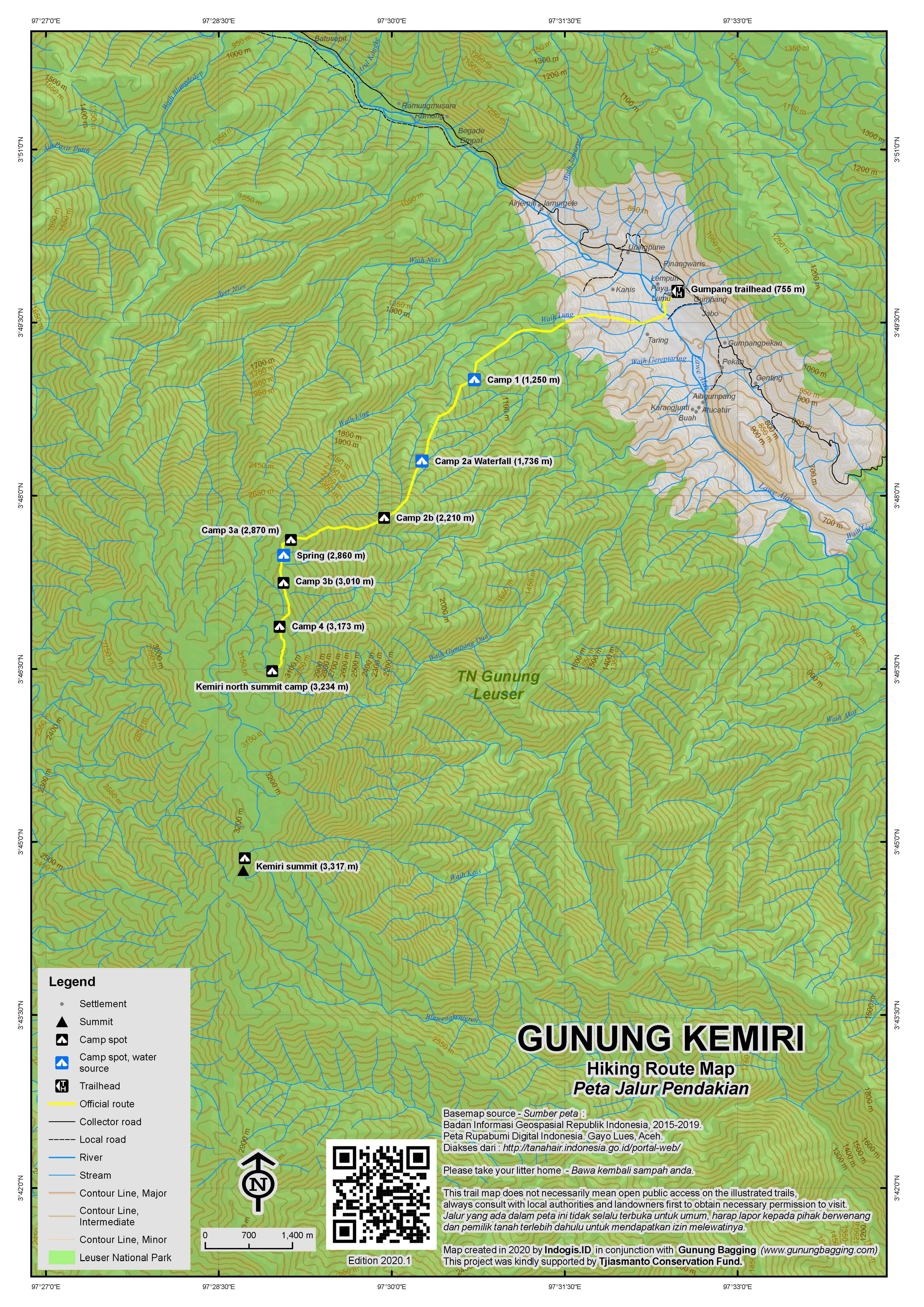 Peta Jalur Gunung Kemiri