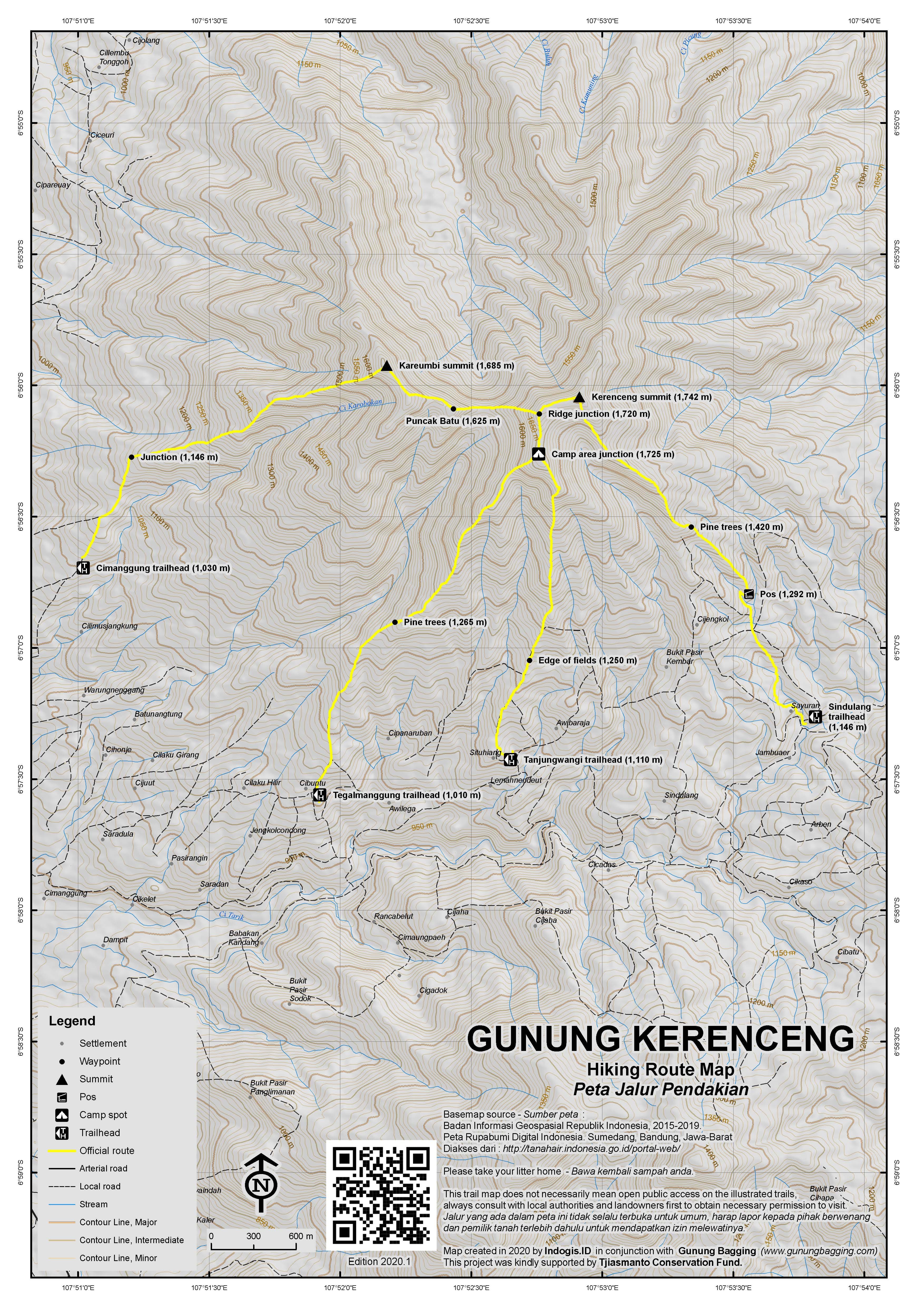 Peta Jalur Gunung Kerenceng