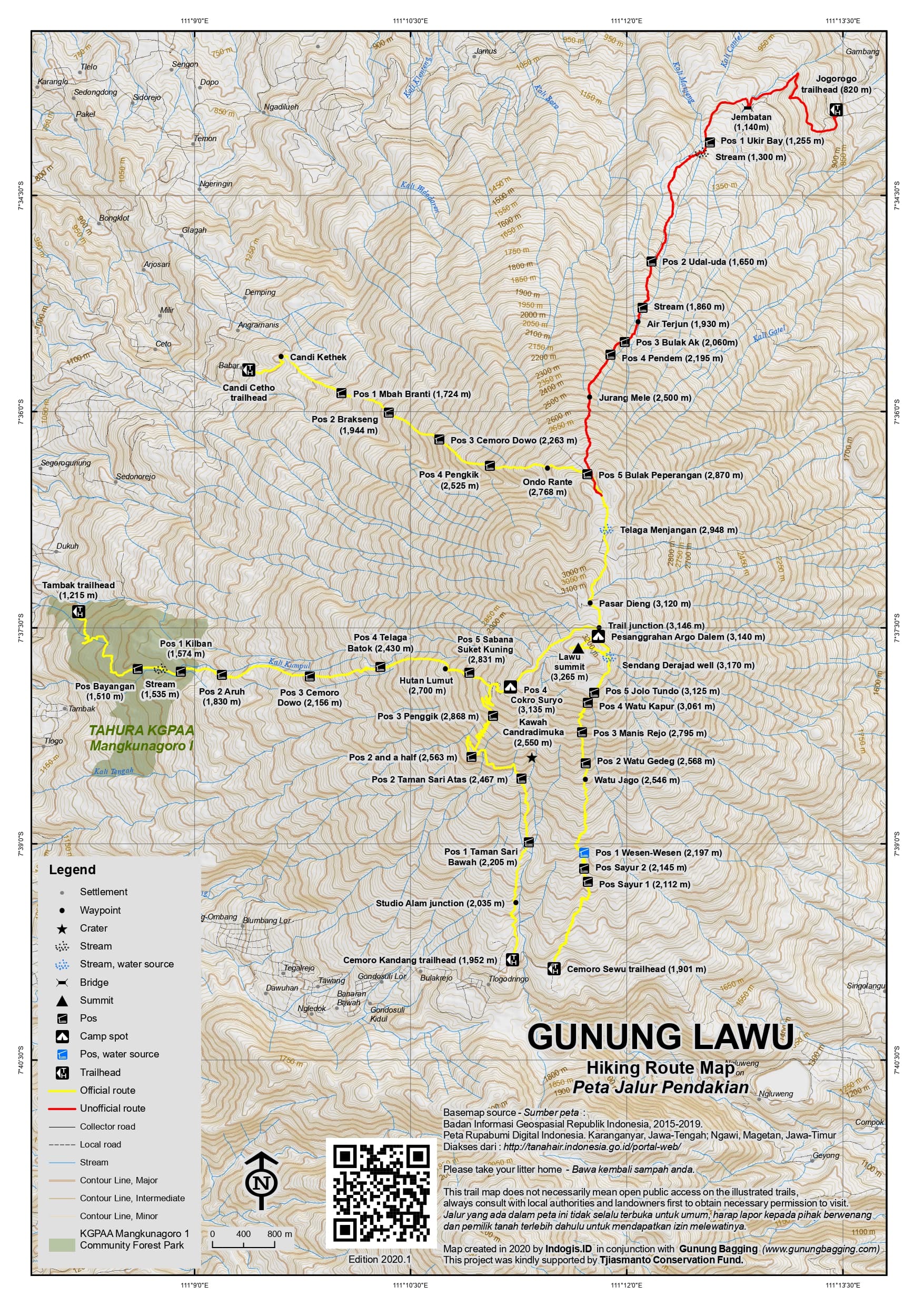 Peta Jalur Gunung Lawu
