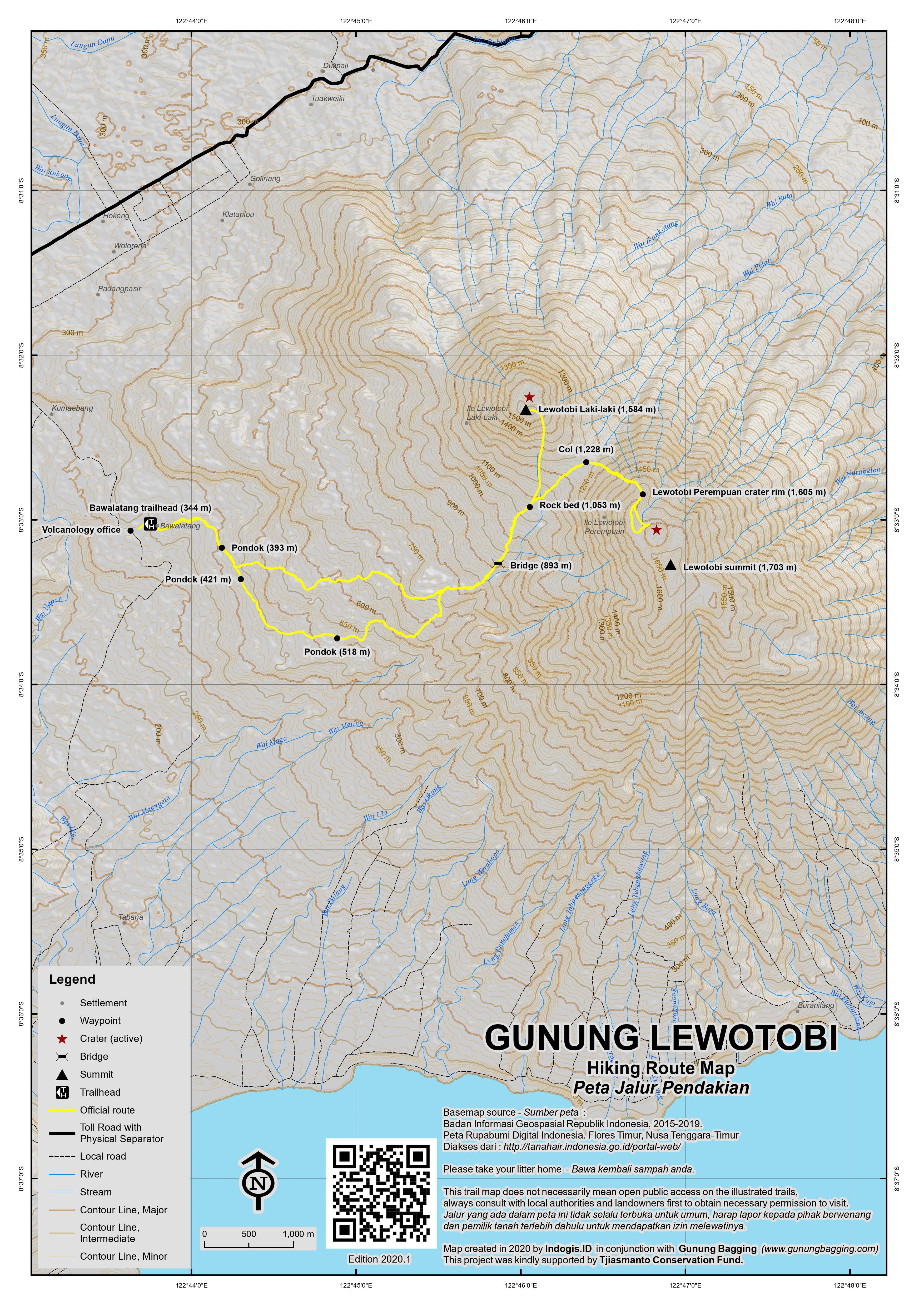 Peta Jalur Gunung Lewotobi