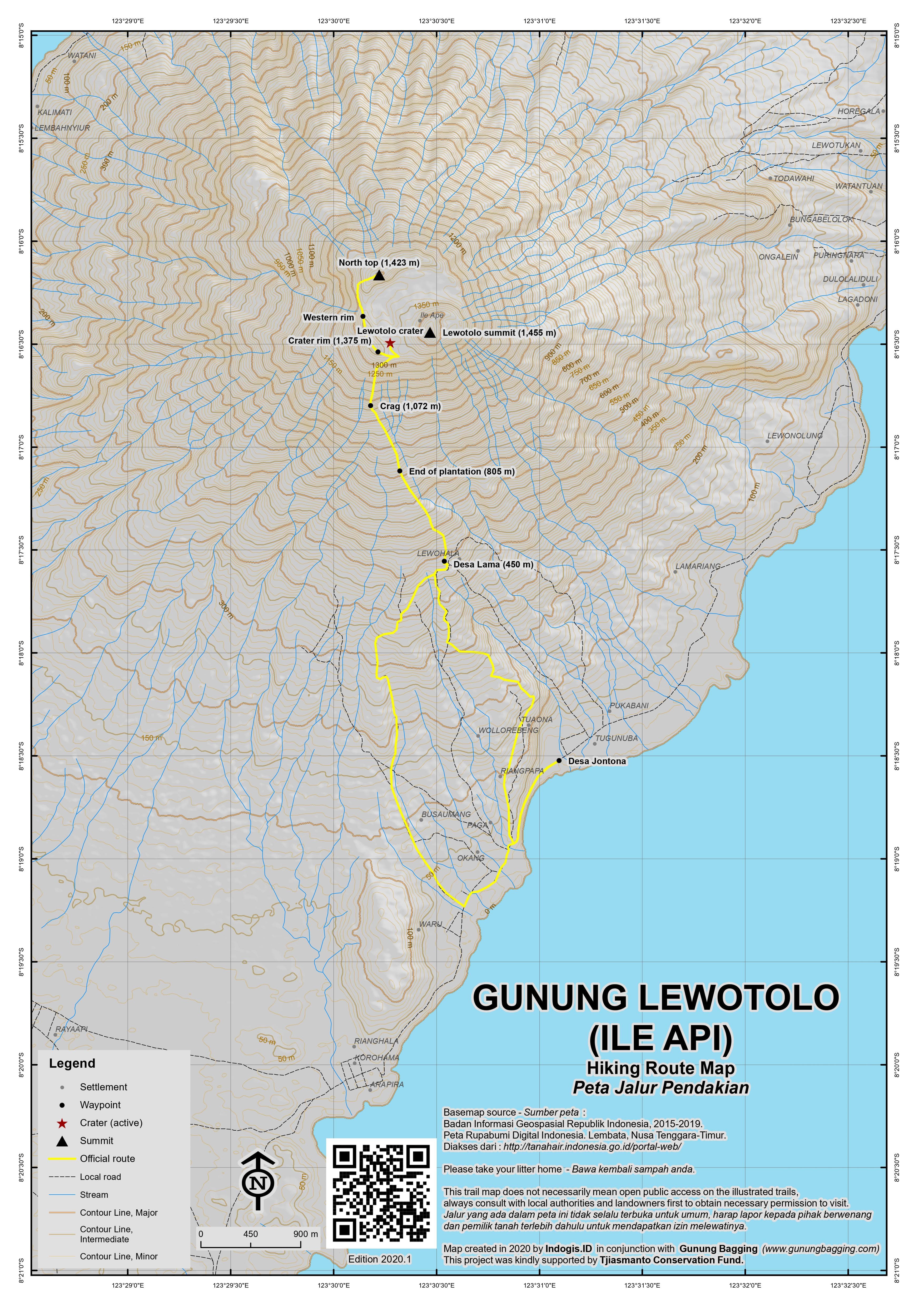 Peta Jalur Gunung Lewotolo