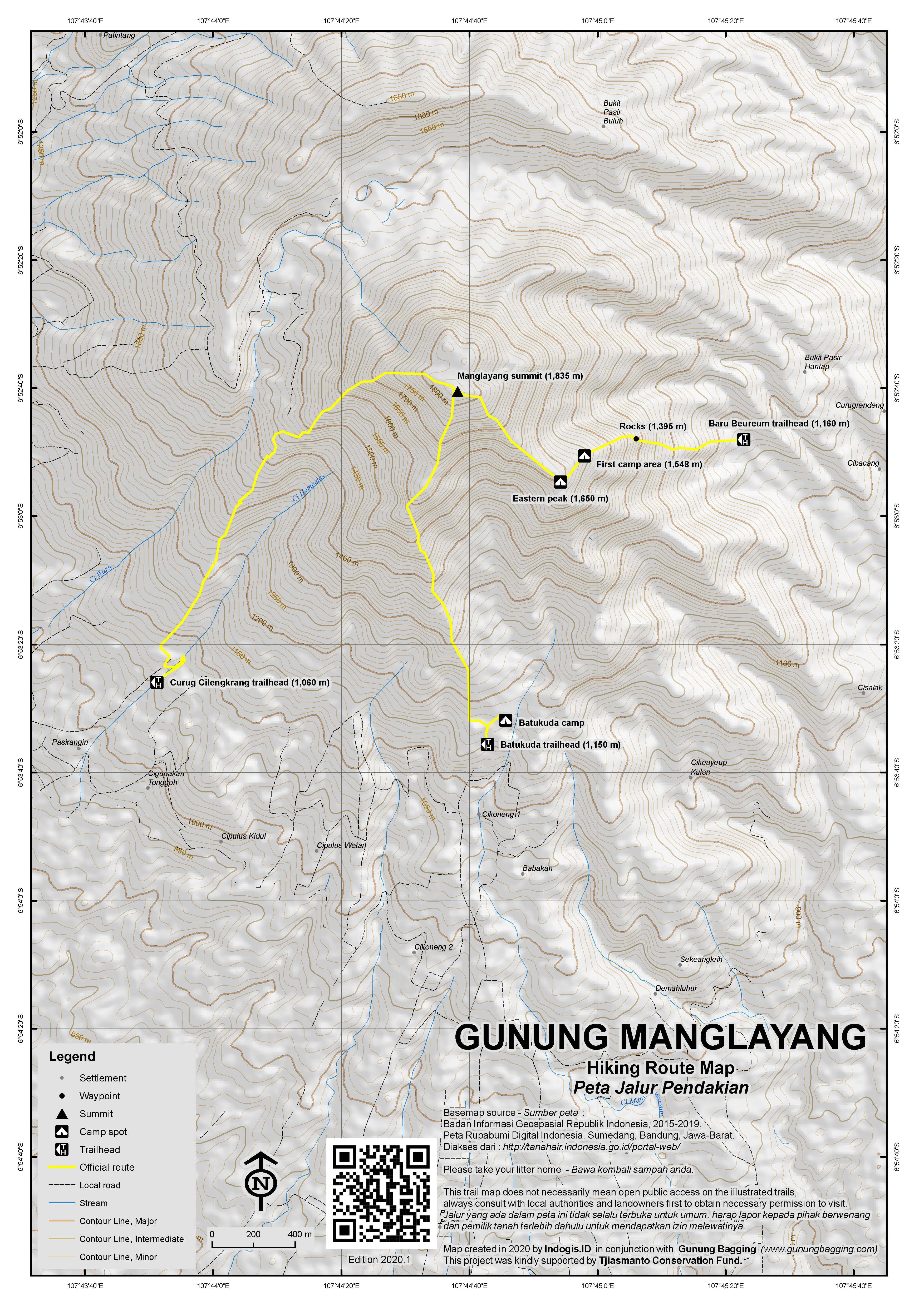 Peta Jalur Gunung Manglayang