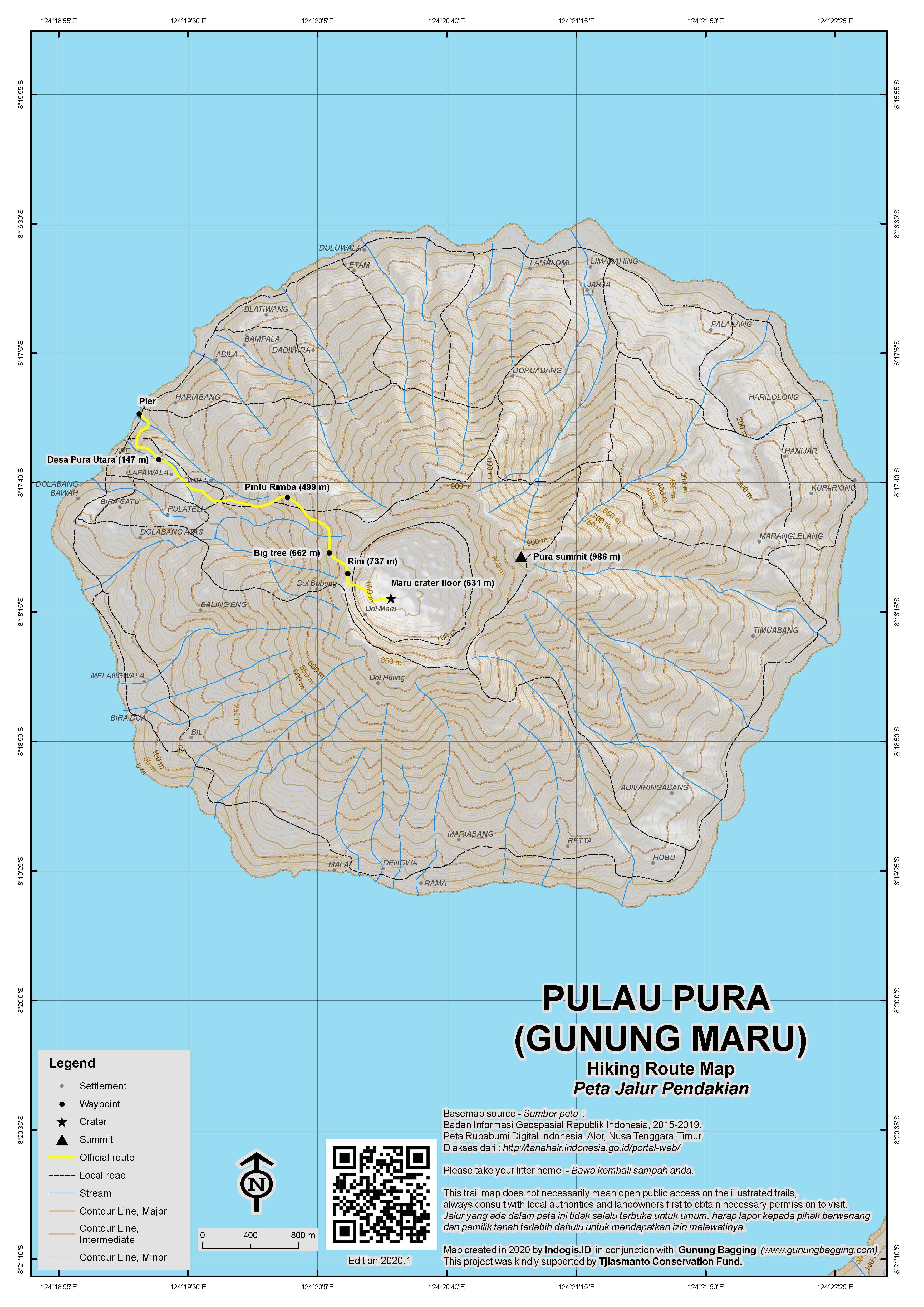 Peta Jalur Gunung Pulau Pura – Gunung Maru