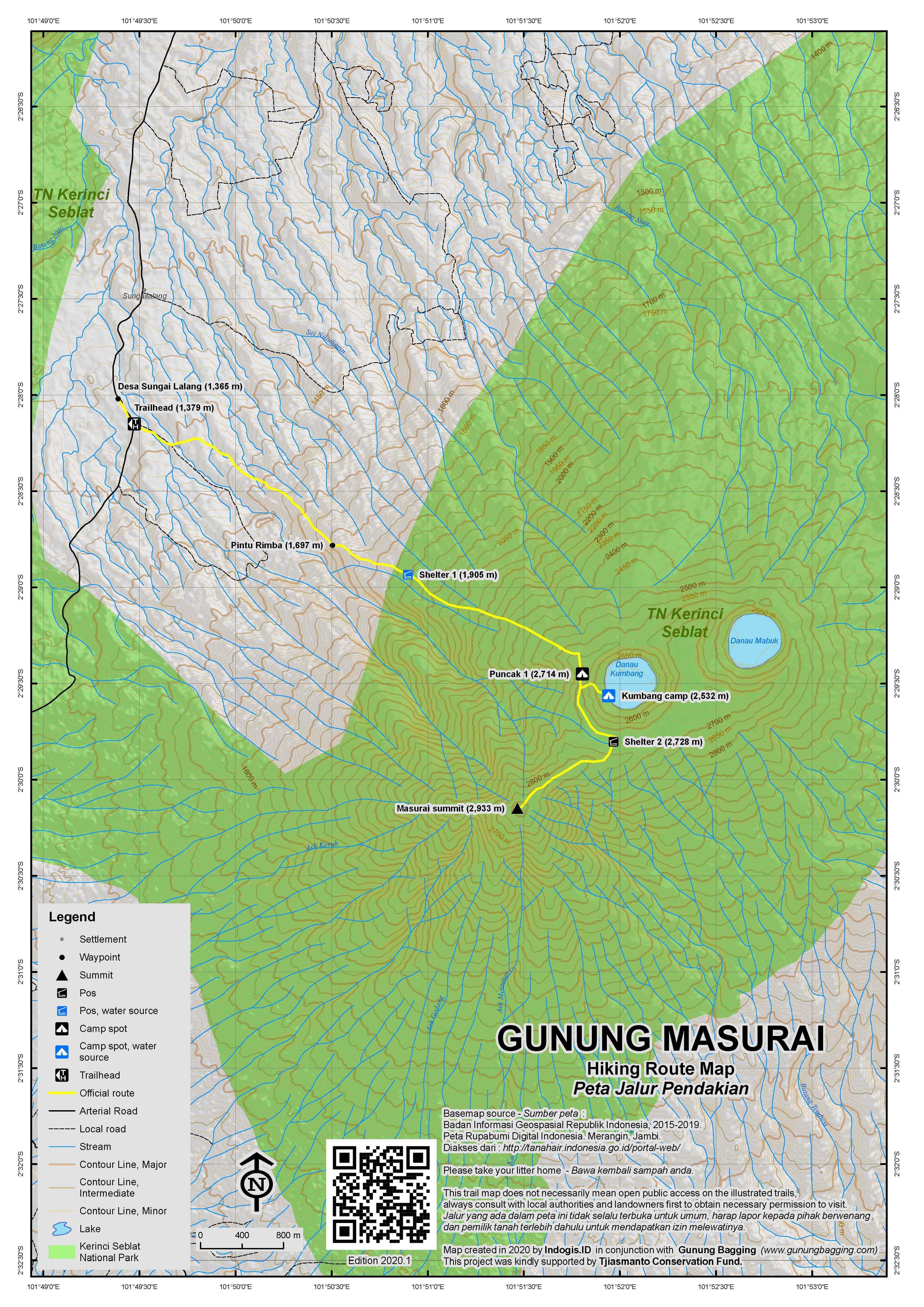 Peta Jalur Gunung Masurai