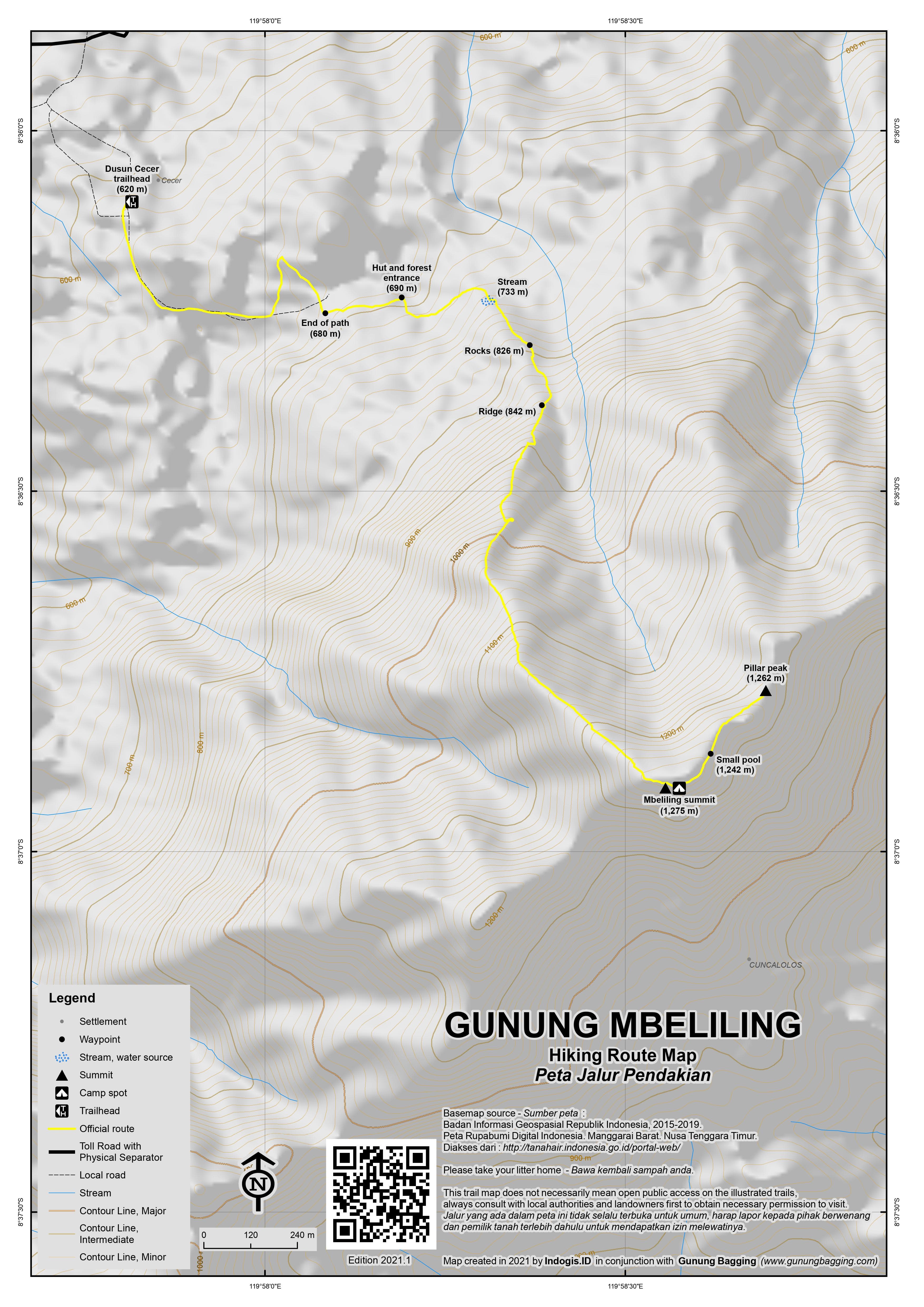 Peta Jalur Gunung Mbeliling
