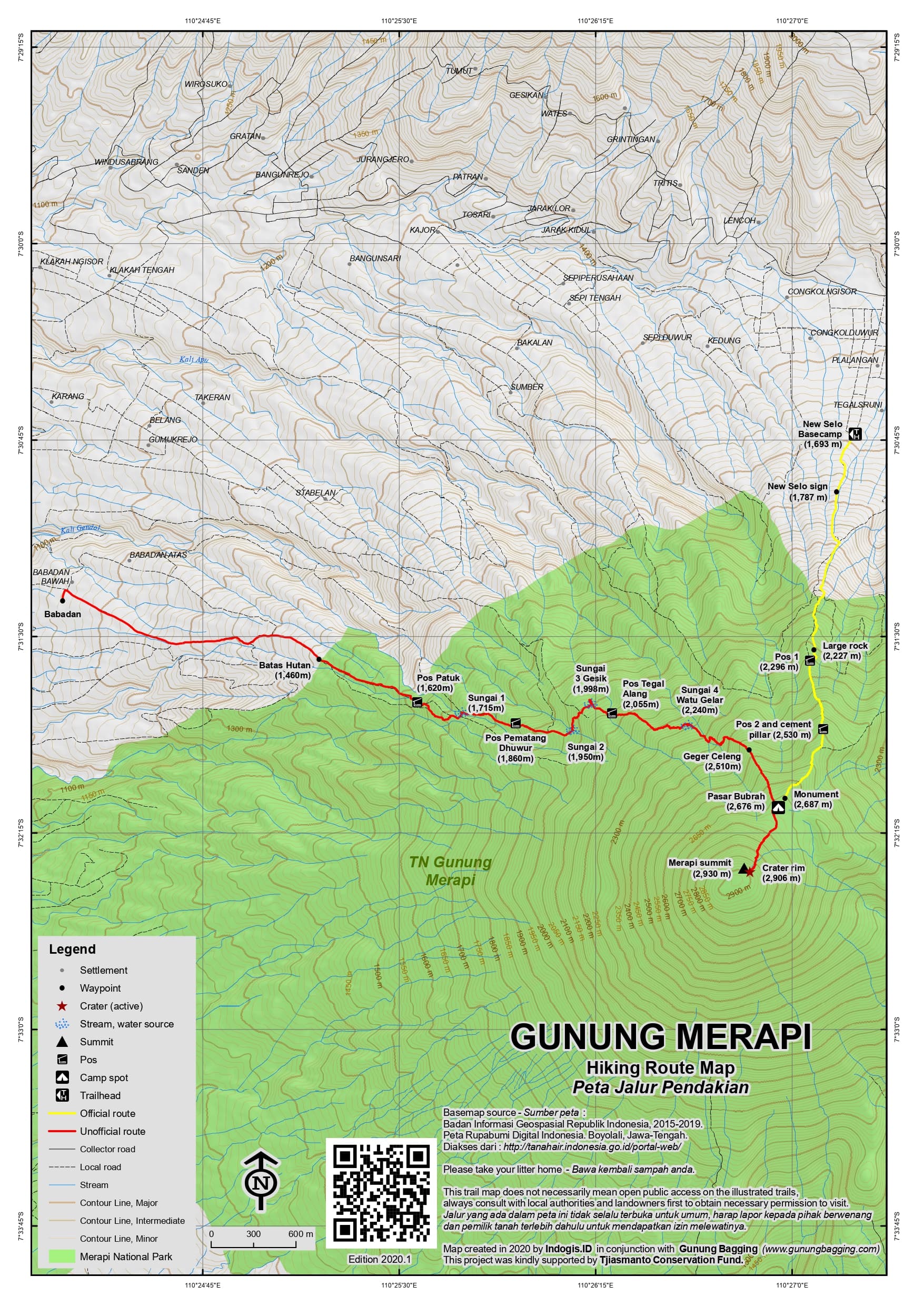 Peta Jalur Gunung Merapi