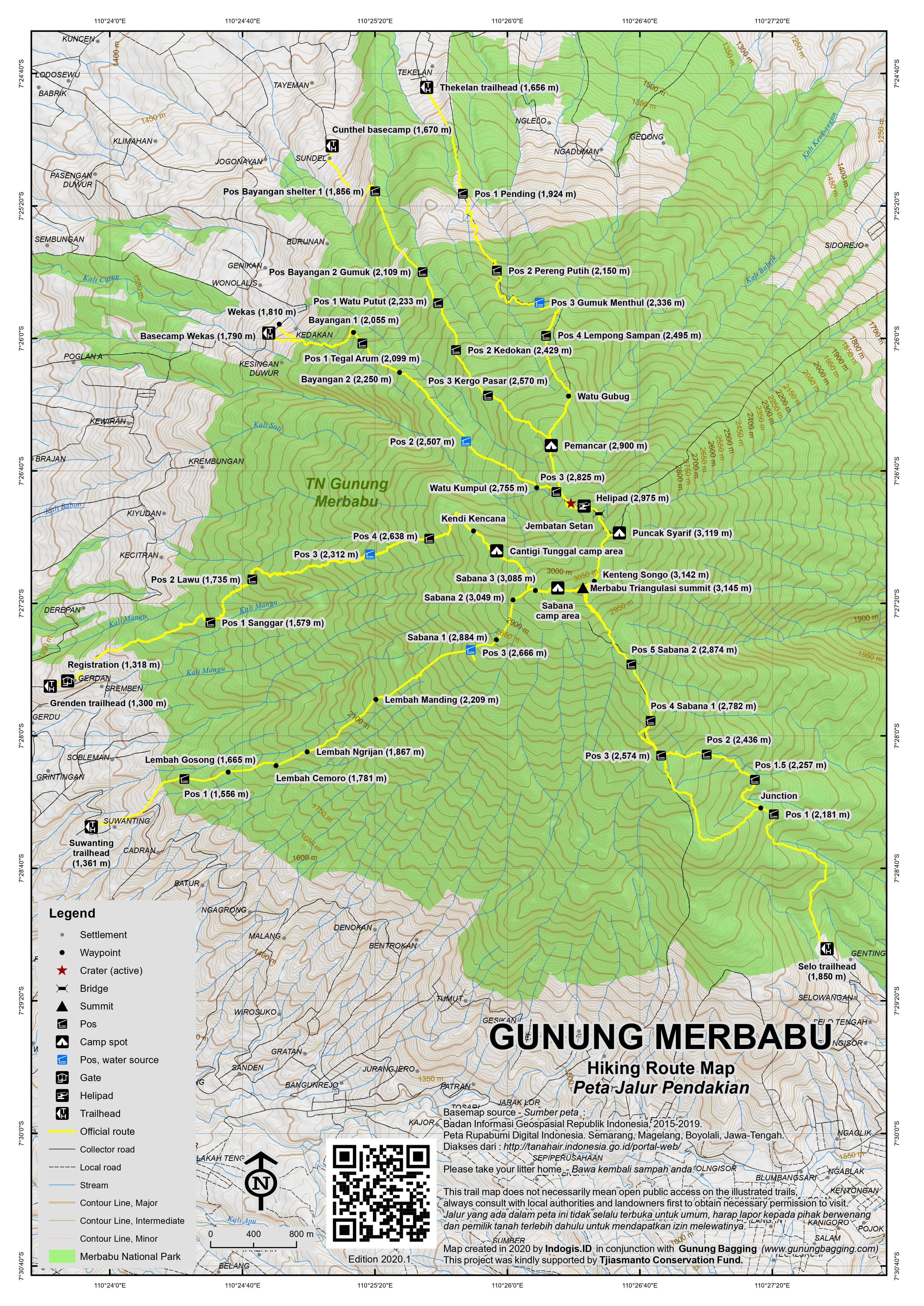 Peta Jalur Gunung Merbabu – Puncak Triangulasi