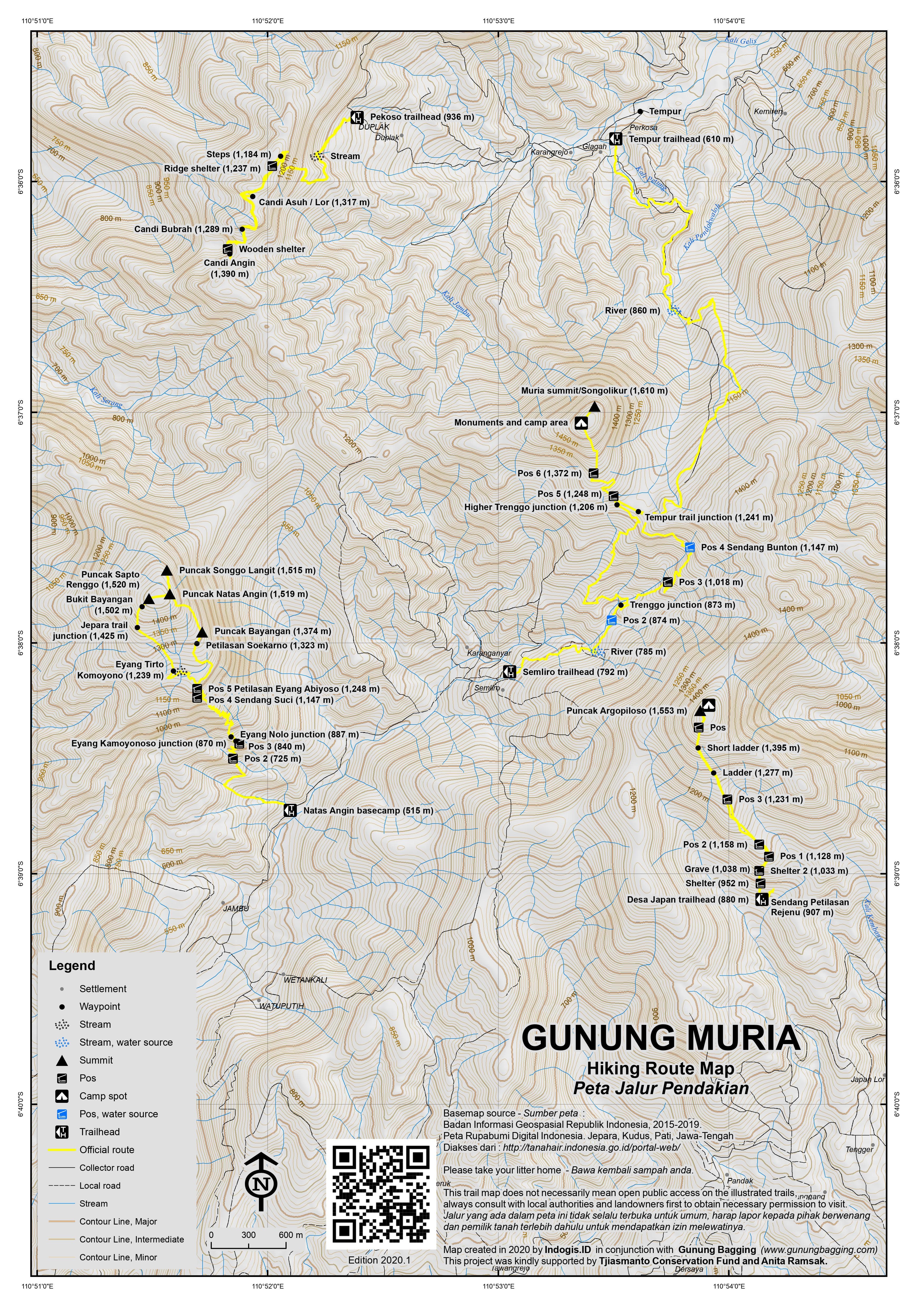Peta Jalur Gunung Muria – Puncak Songolikur
