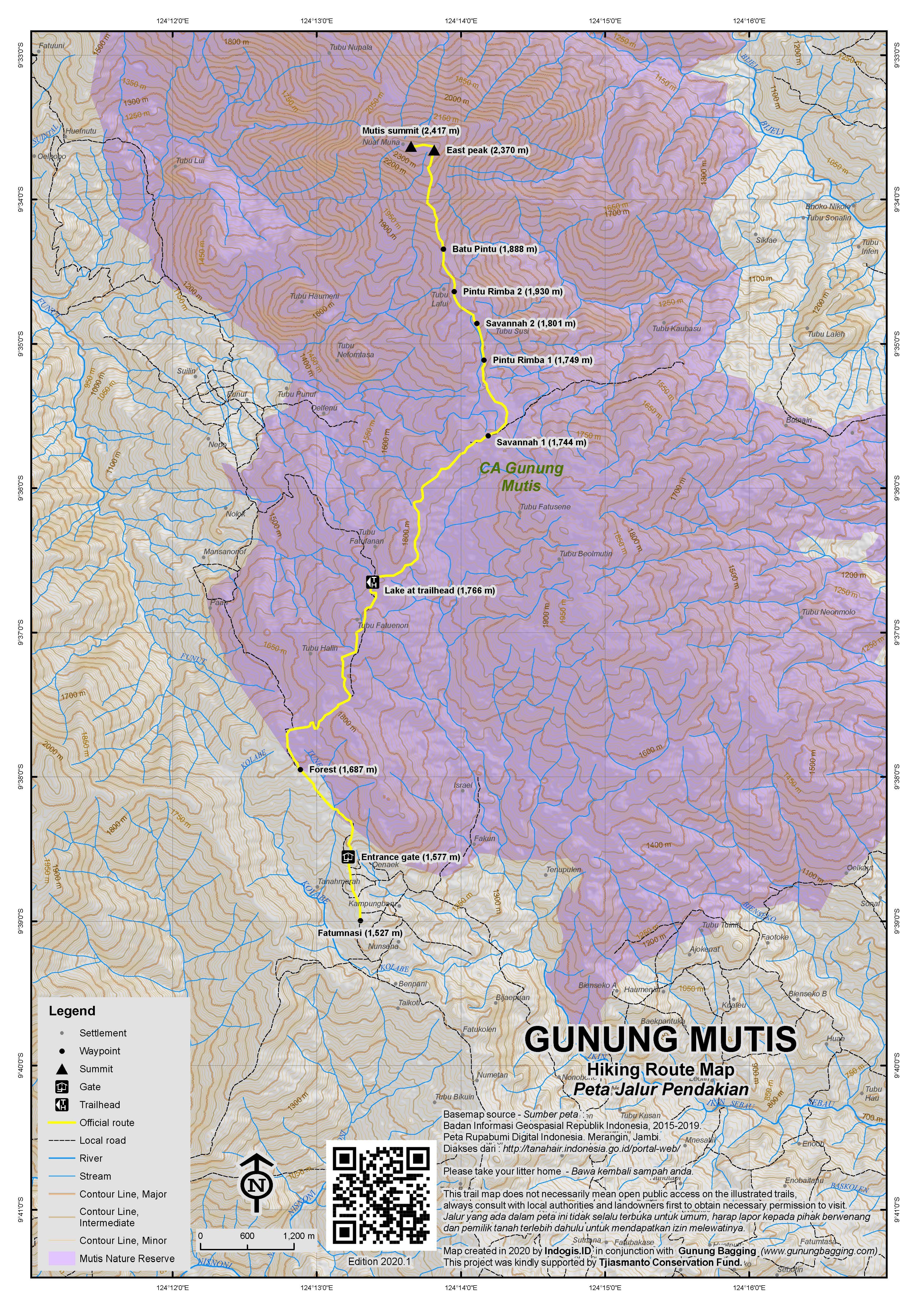 Peta Jalur Gunung Mutis