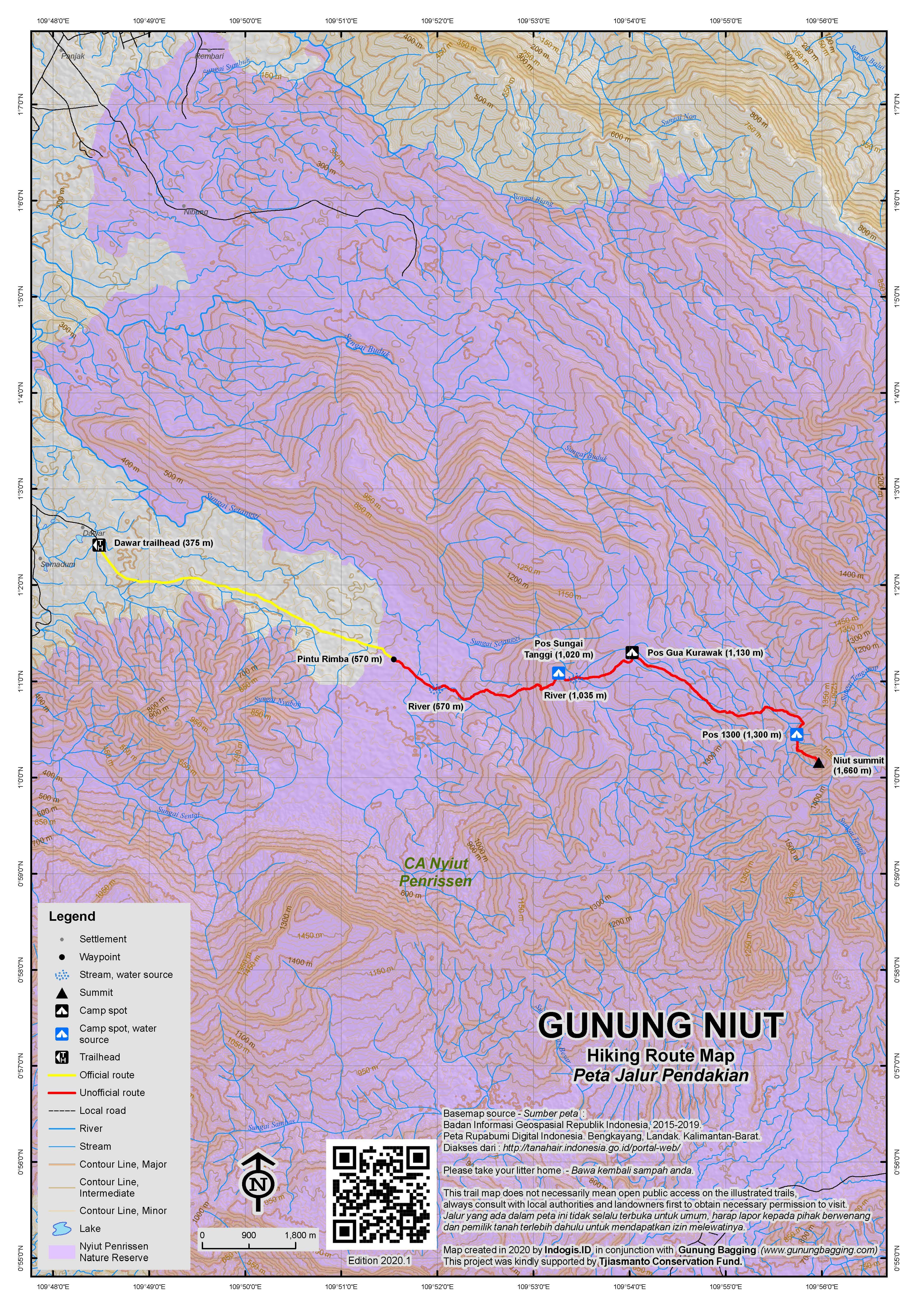 Peta Jalur Gunung Niut