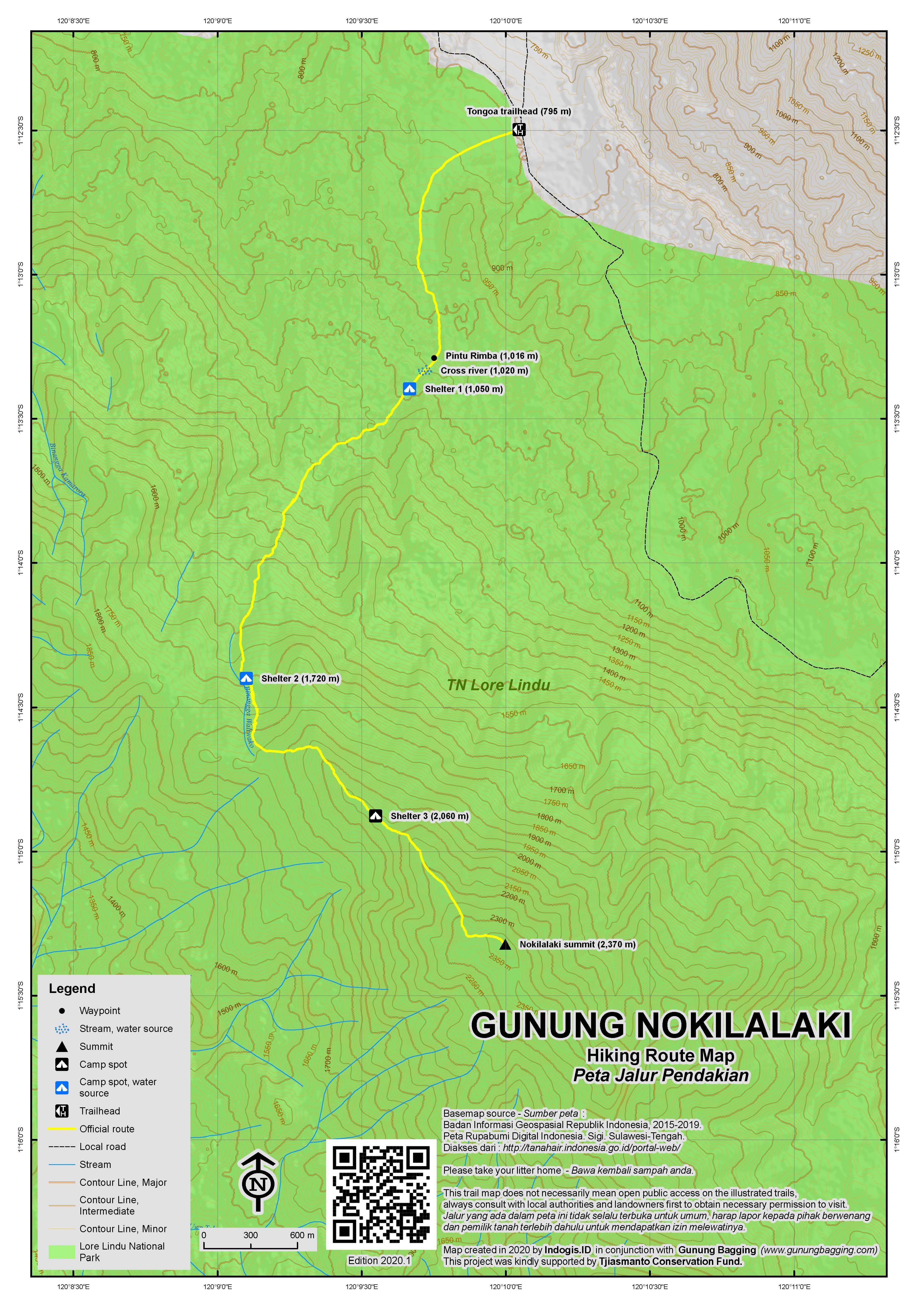 Peta Jalur Gunung Bulu Nokilalaki