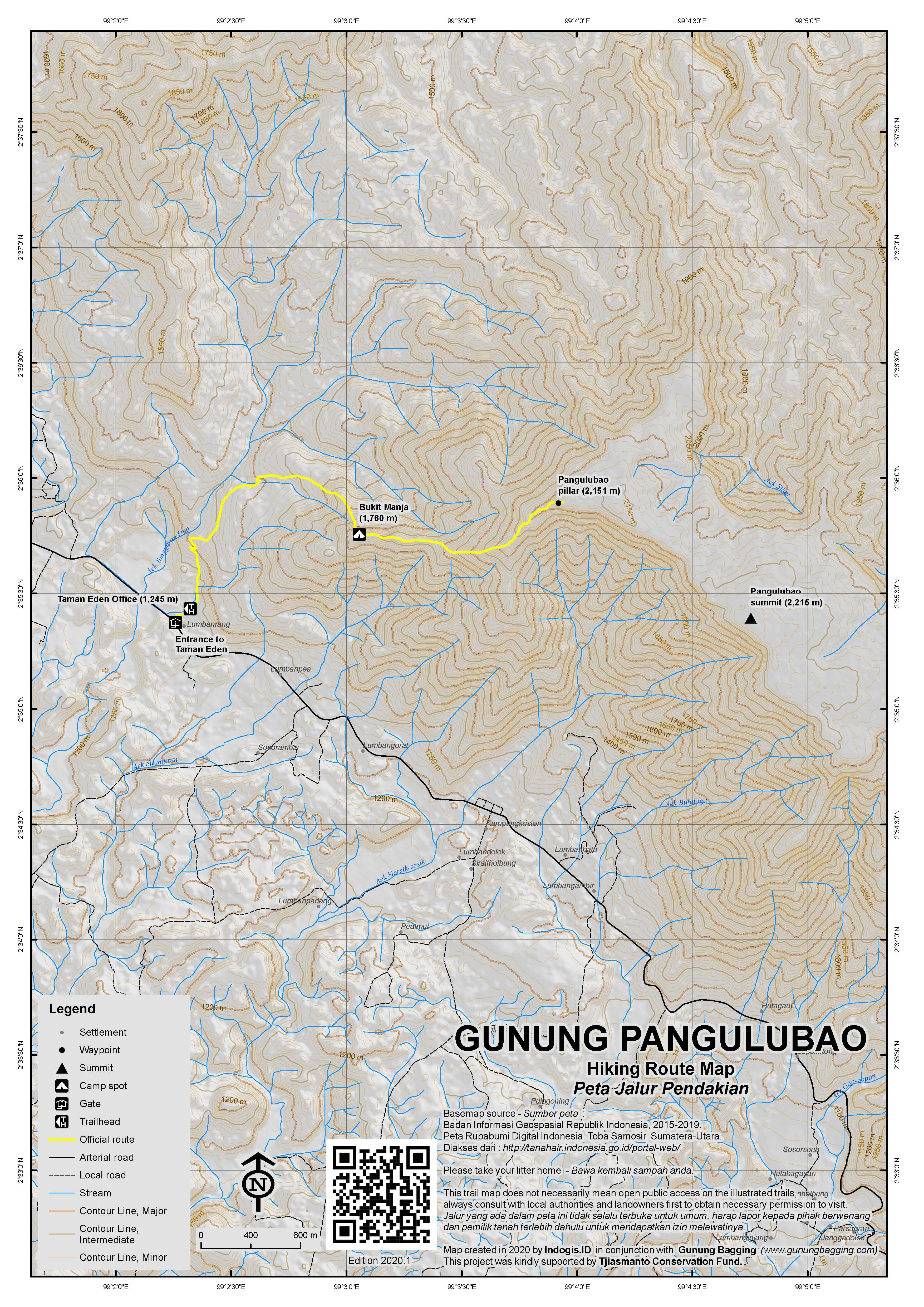 Peta Jalur Gunung Pangulubao
