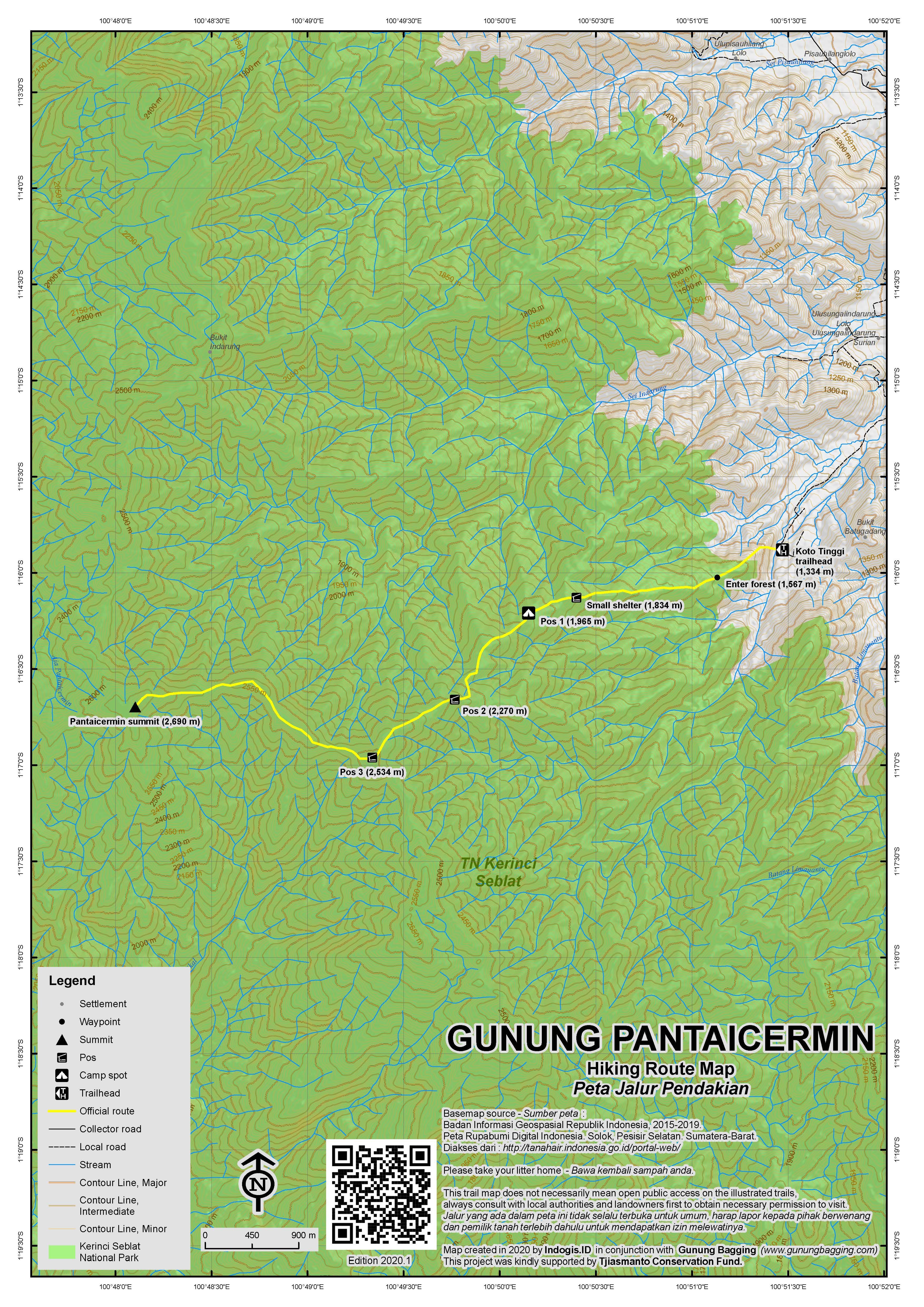Peta Jalur Gunung Pantaicermin