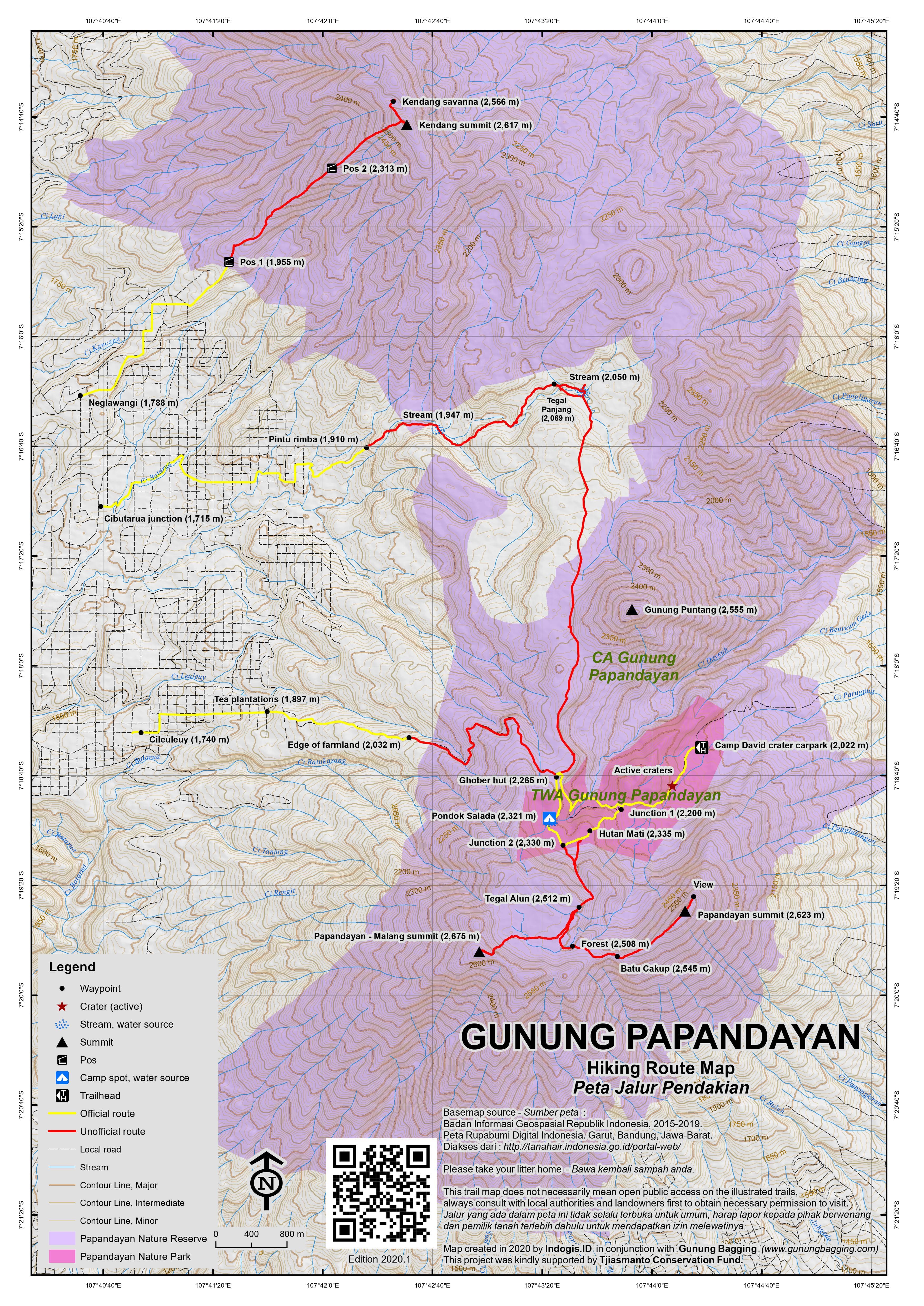 Peta Jalur Gunung Papandayan – Gunung Malang