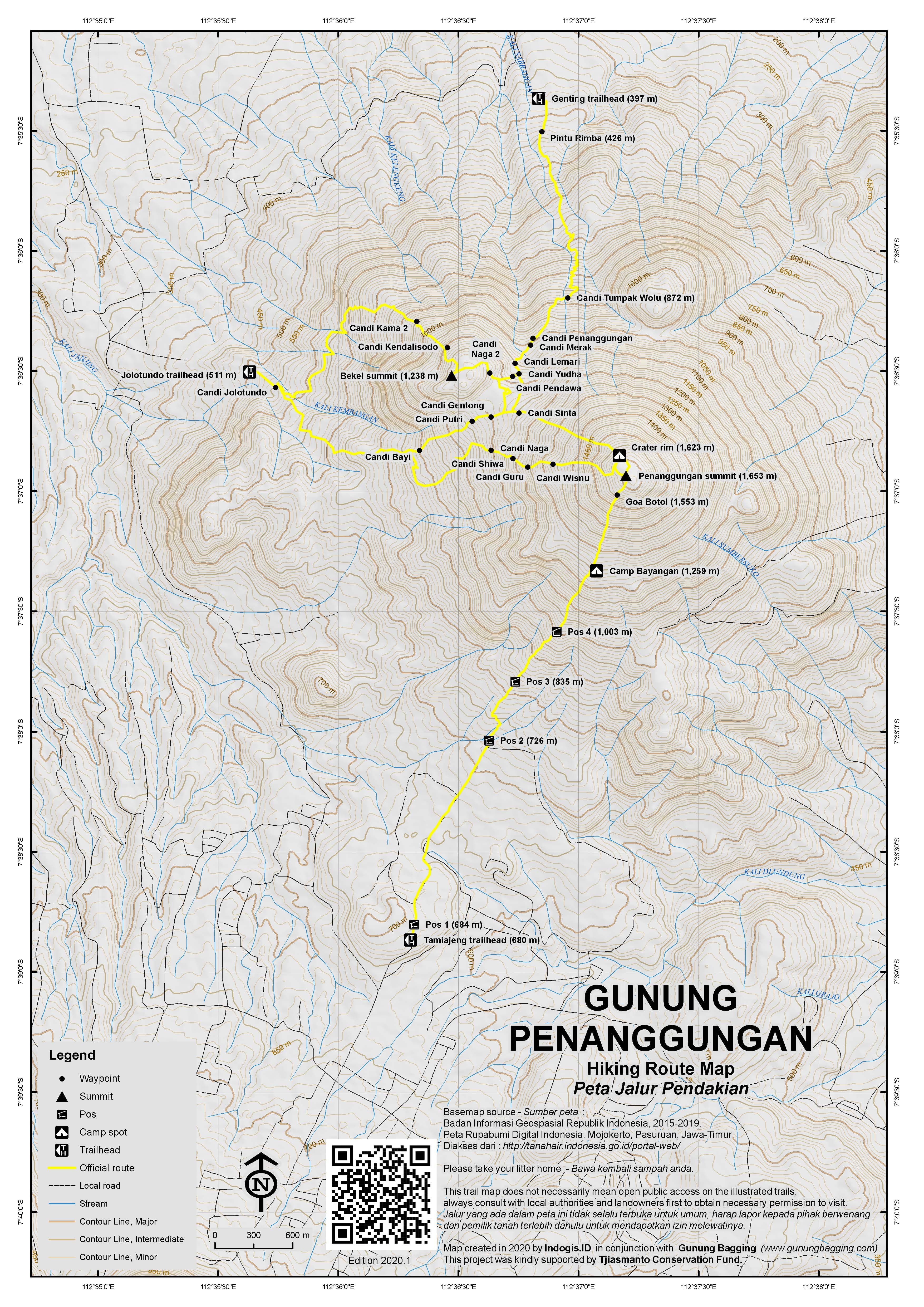 Peta Jalur Gunung Penanggungan