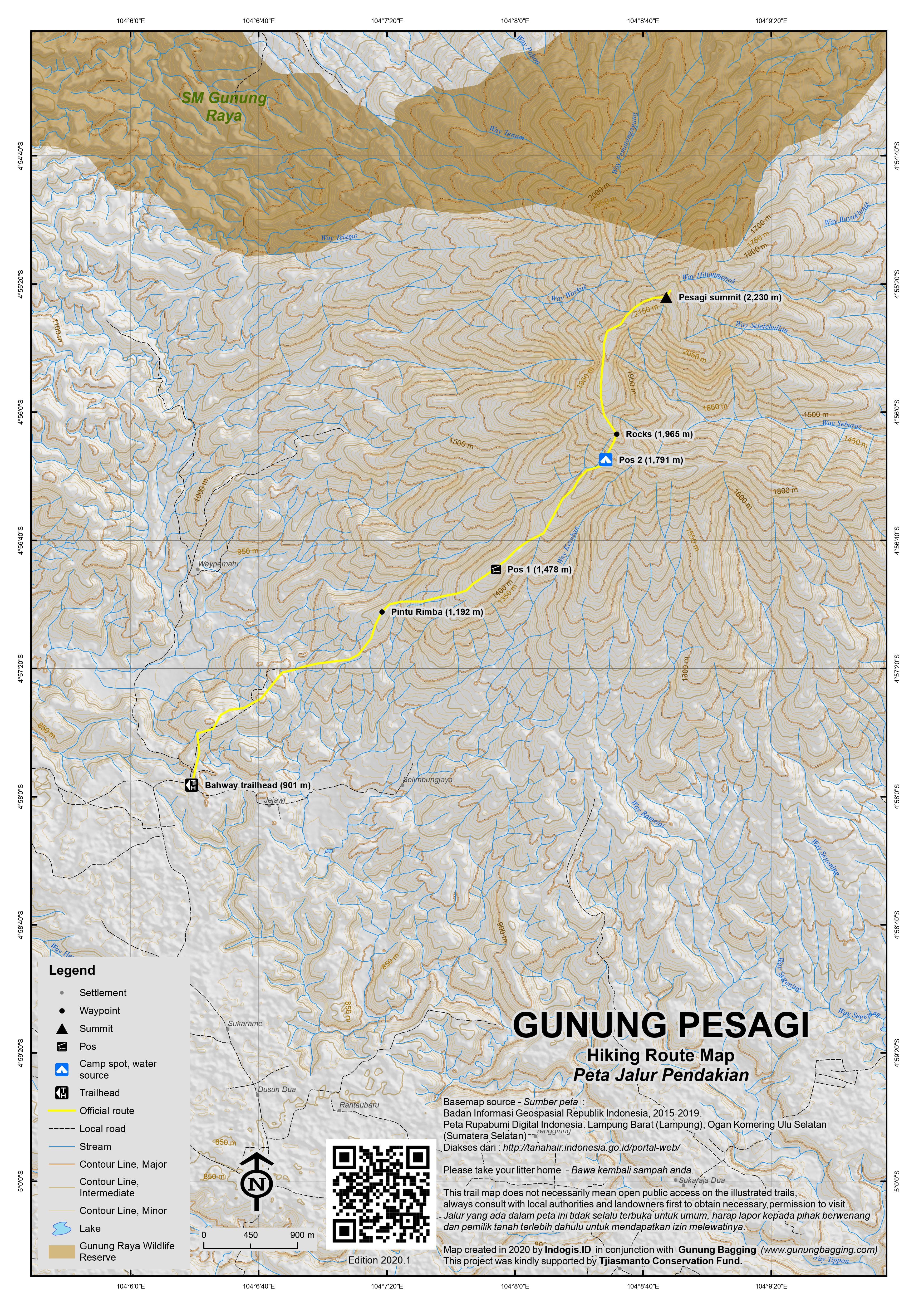 Peta Jalur Gunung Pesagi