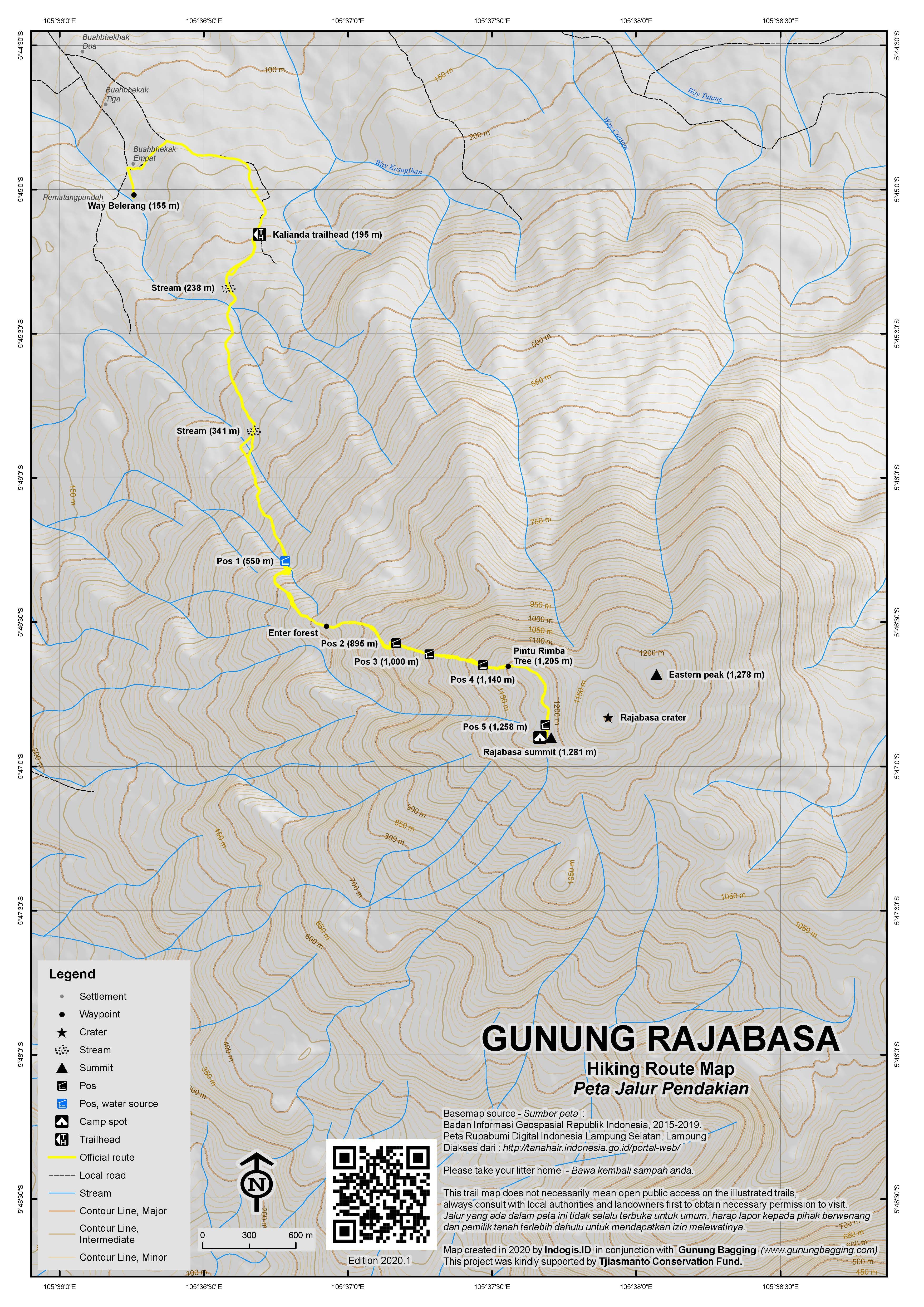 Peta Jalur Gunung Rajabasa