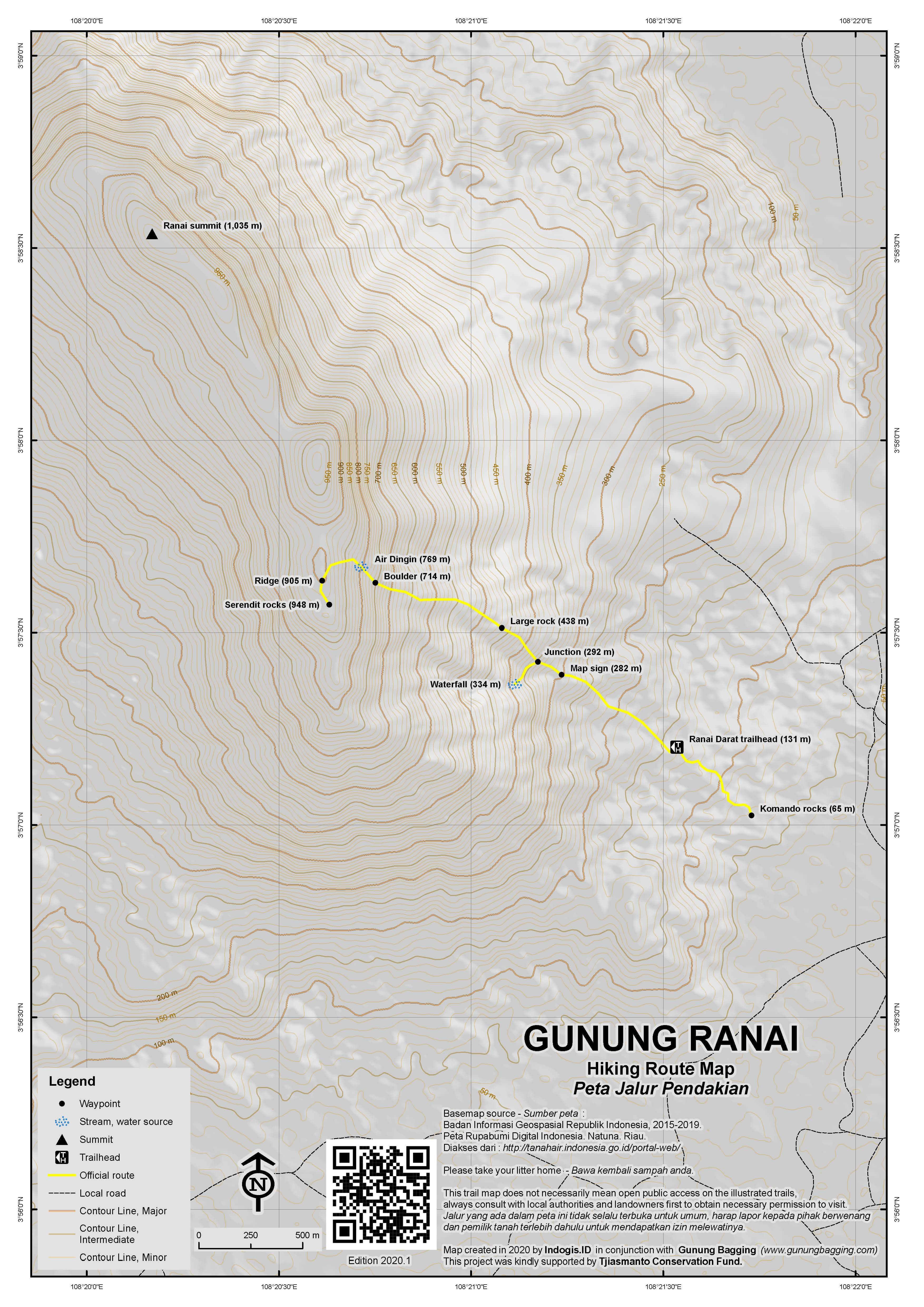 Peta Jalur Gunung Ranai
