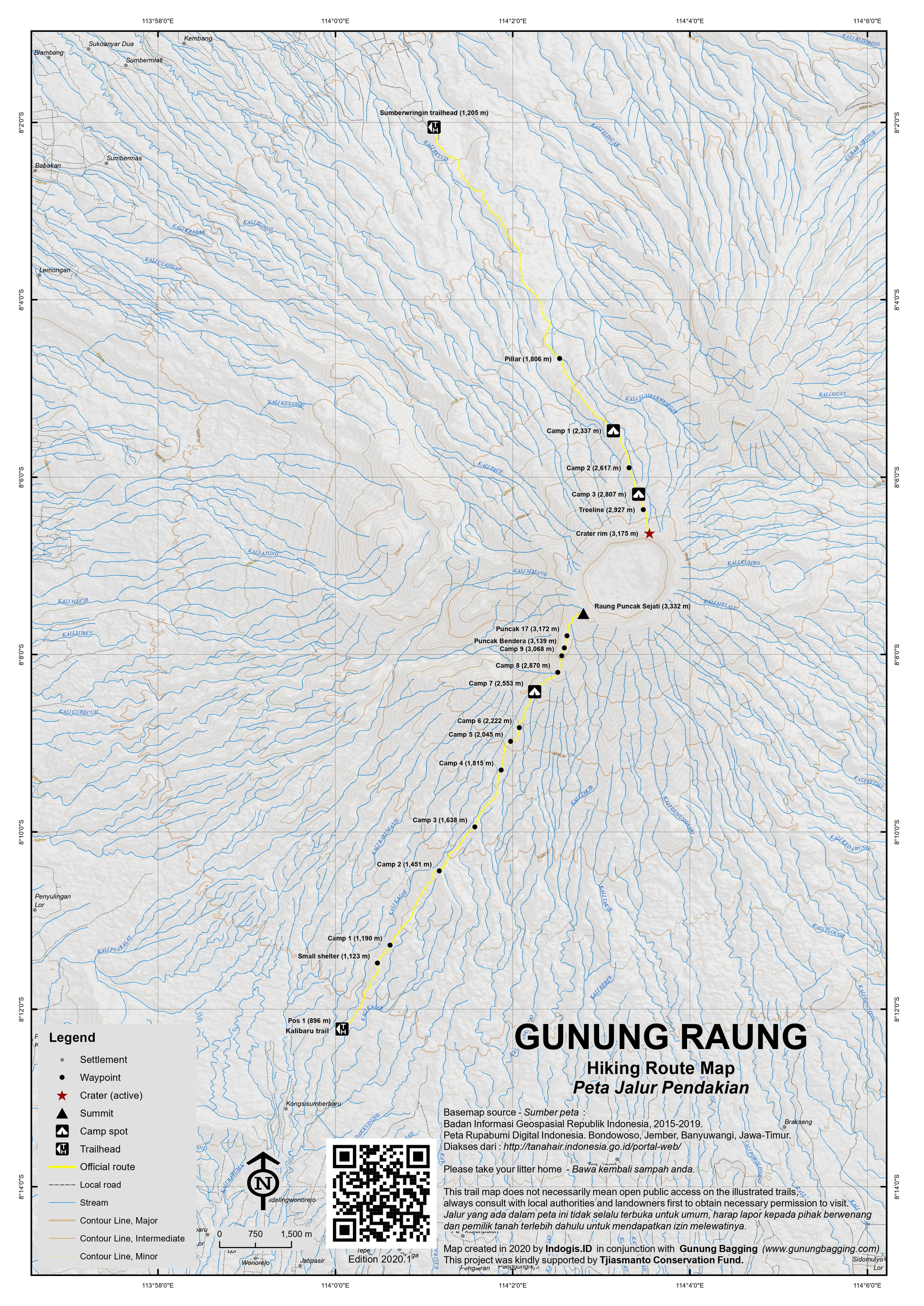 Peta Jalur Gunung Raung – Puncak Sejati