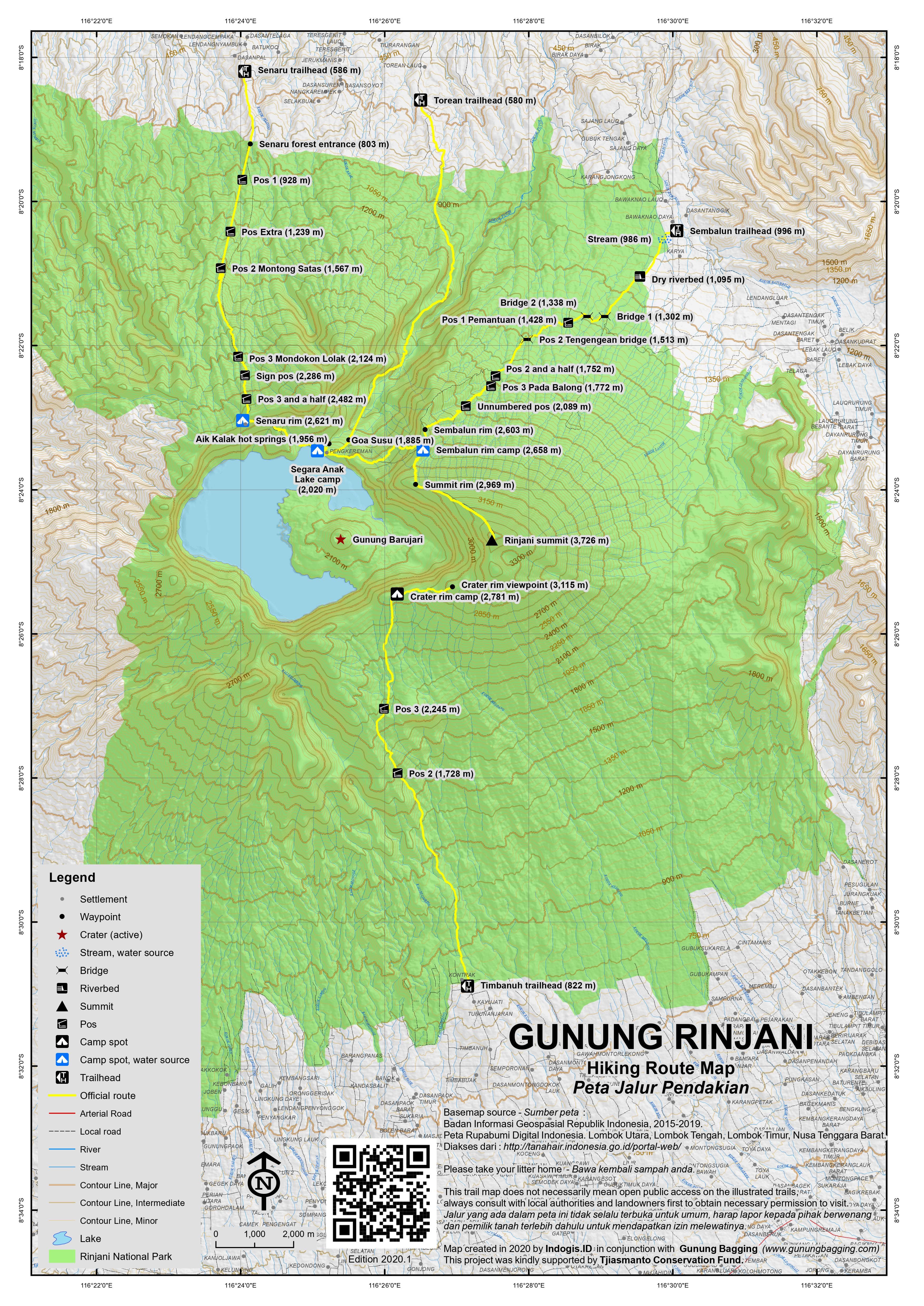Peta Jalur Gunung Rinjani