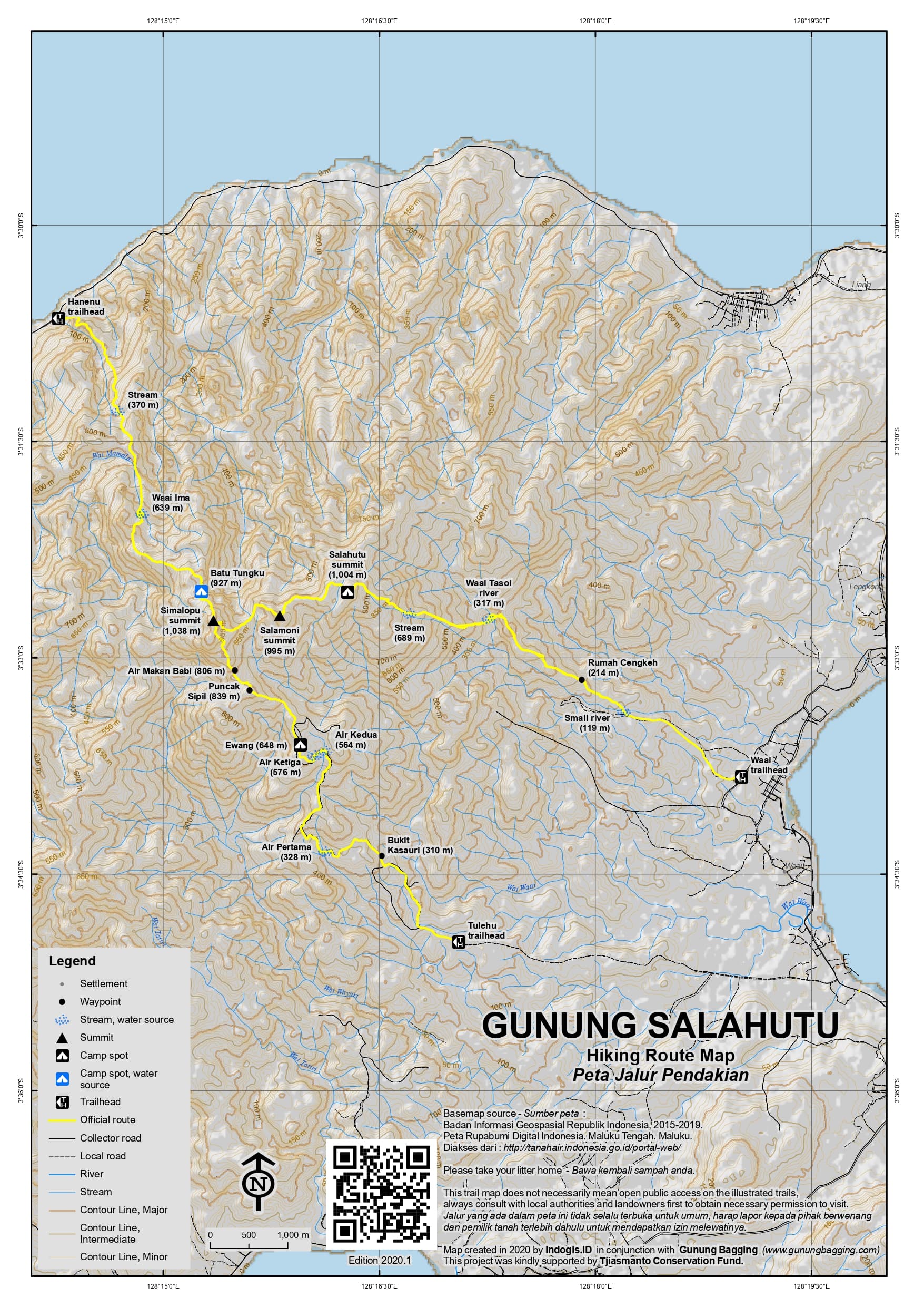 Peta Jalur Gunung Salahutu – Gunung Simalopu