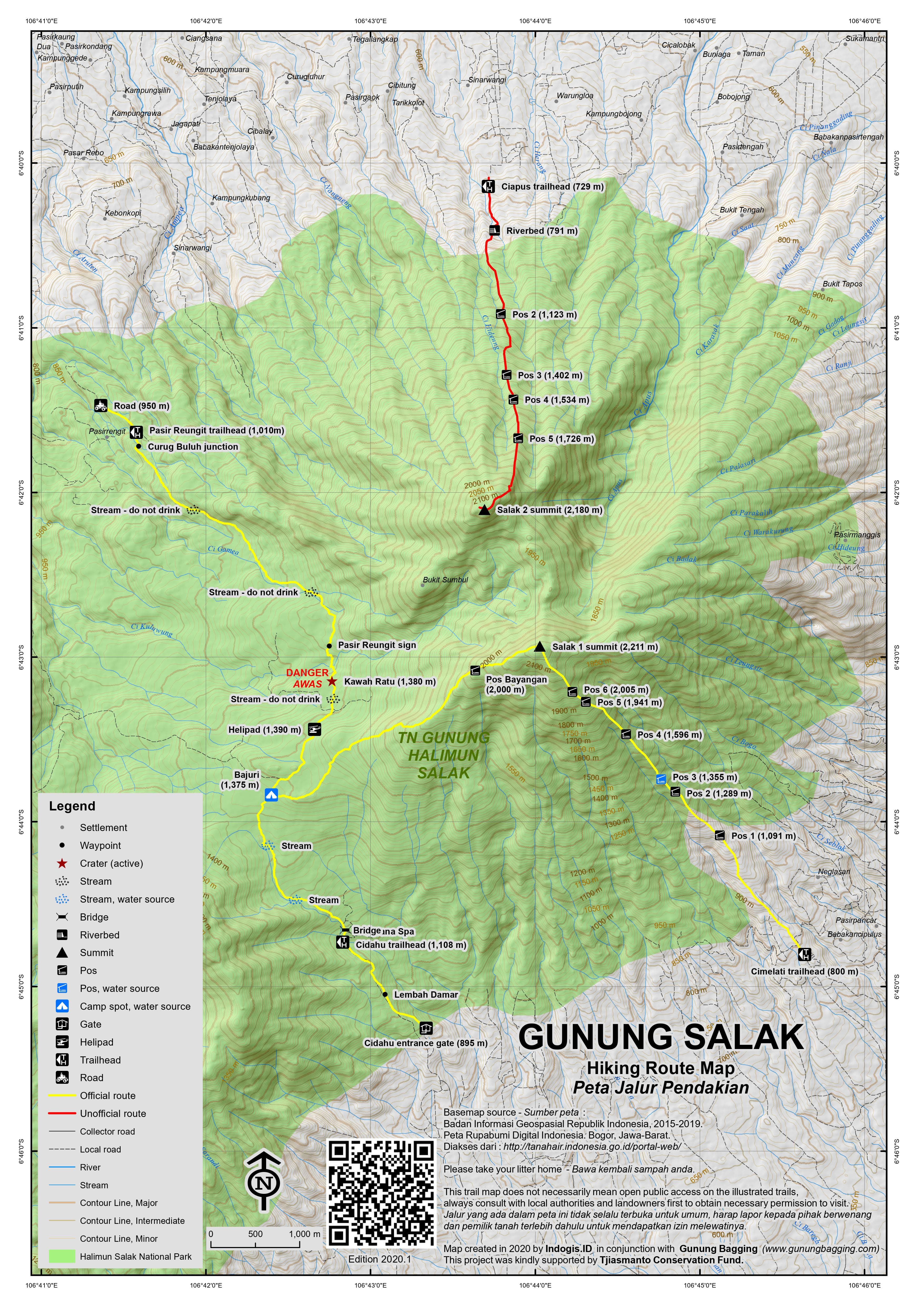 Peta Jalur Gunung Salak