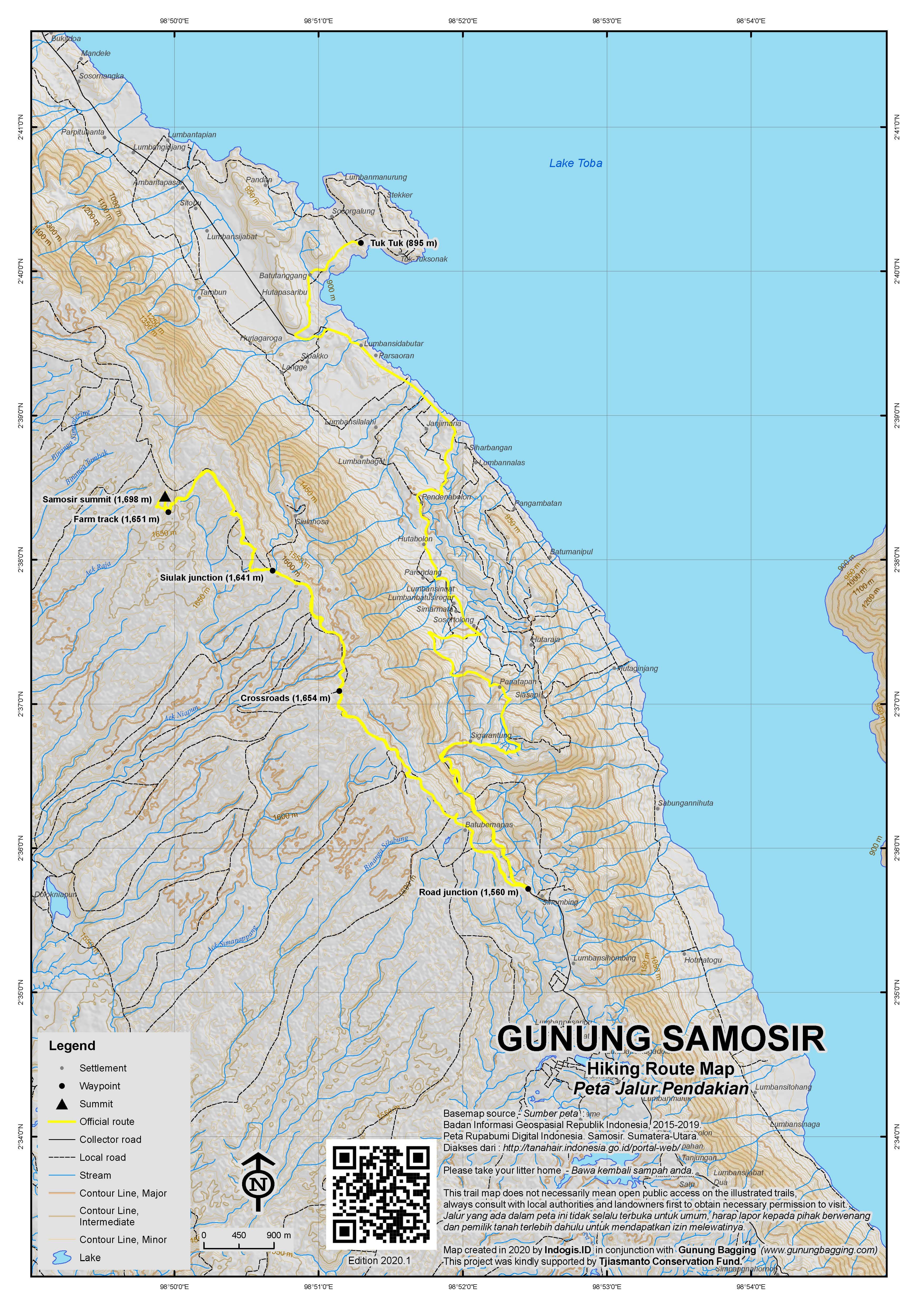 Peta Jalur Gunung Samosir